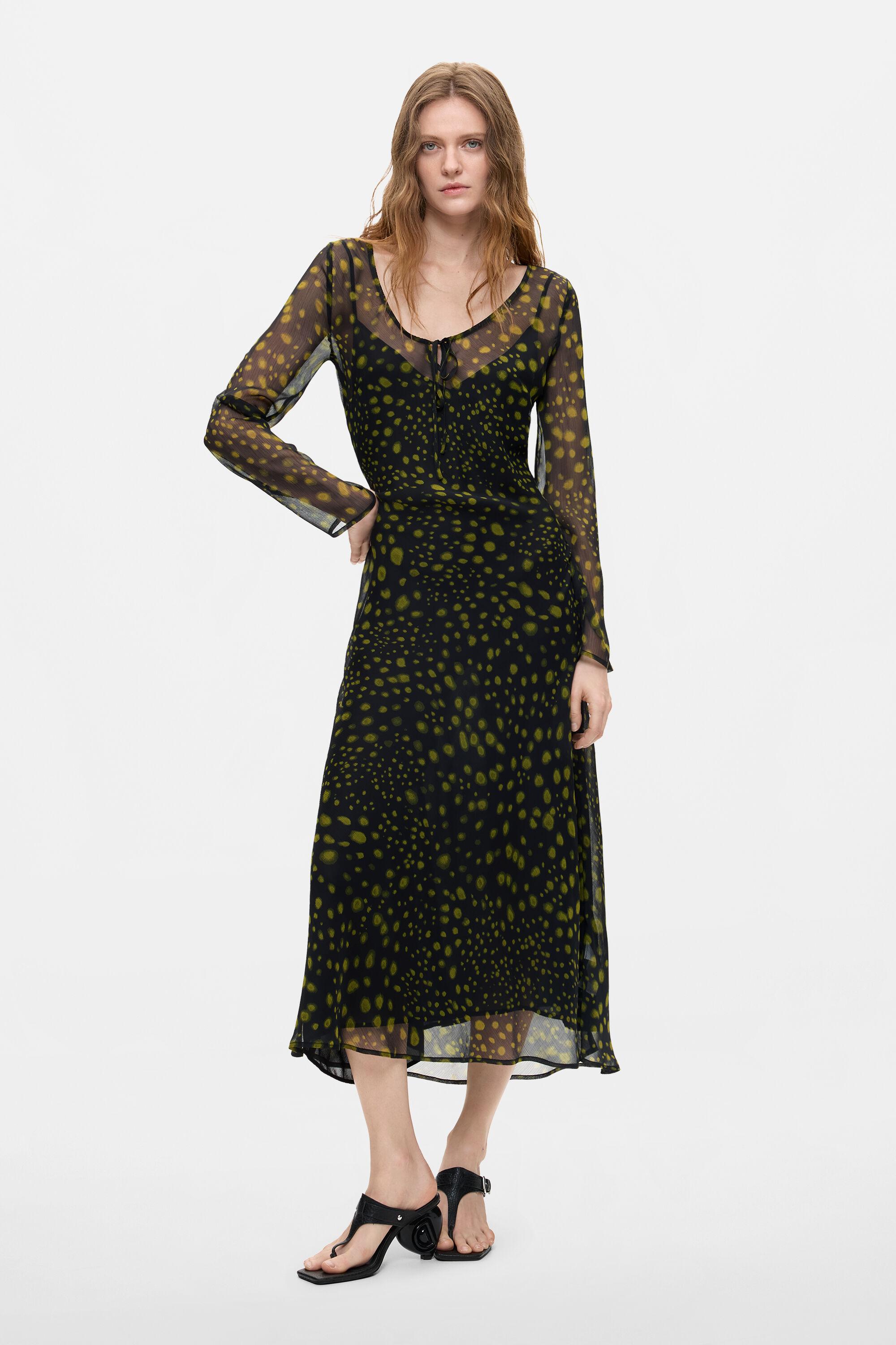 desigual floral mesh maxi dress Desigual Midi Dress Mesh Tulle Mandala Floral Pattern Layered Pleated Sheer Floaty Dress S