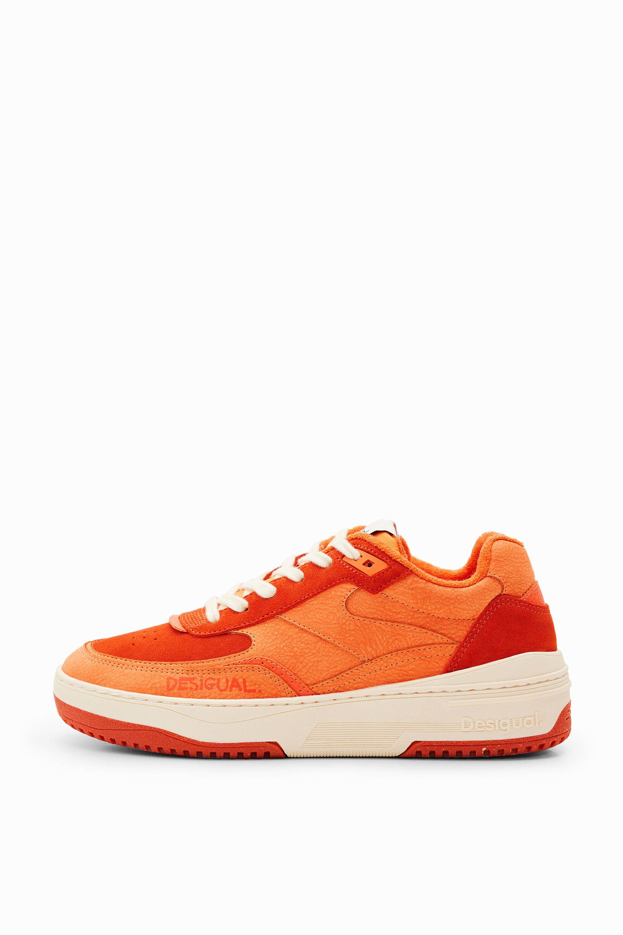 Desigual Retro Chunky Patchwork Sneakers in Orange | Lyst