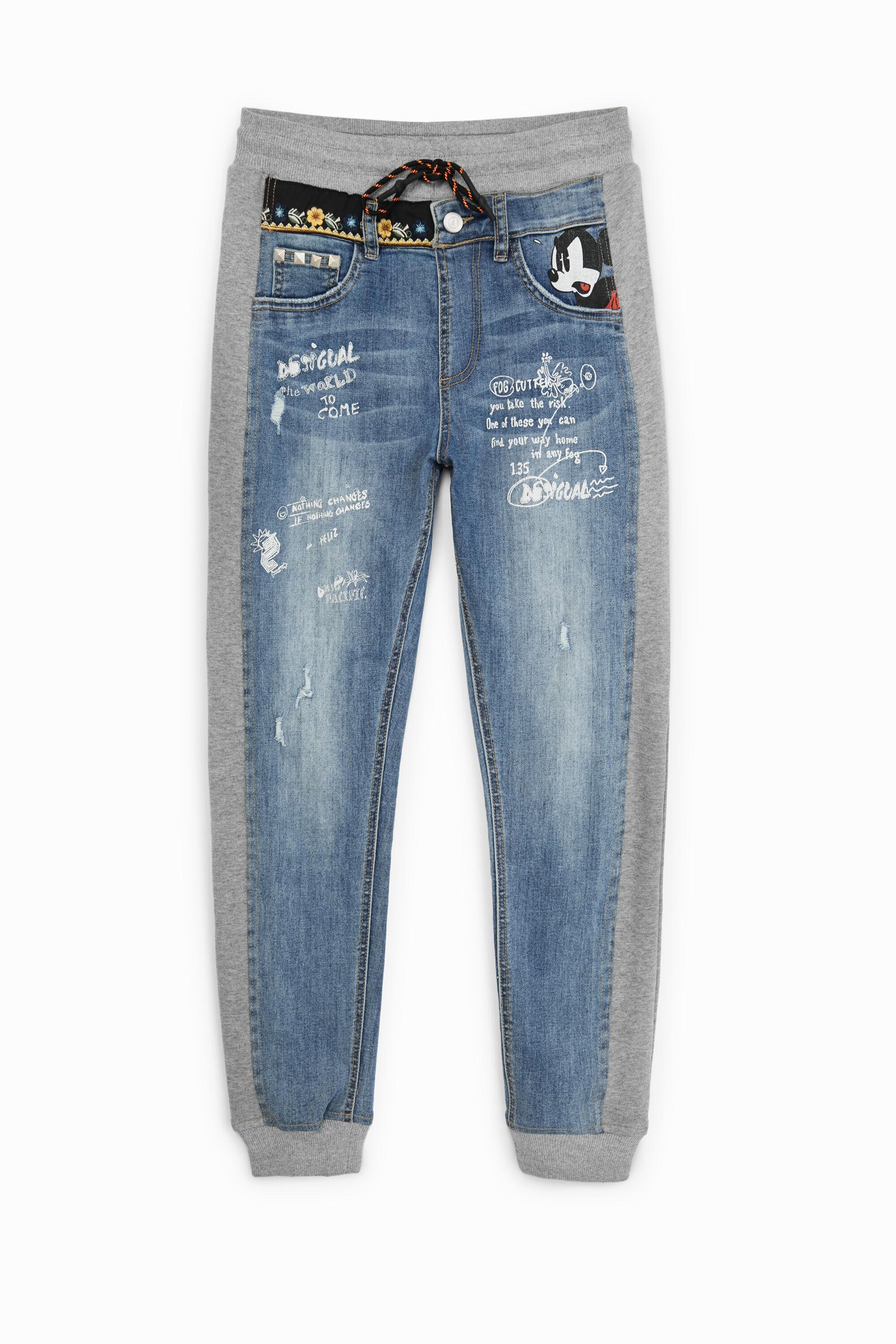 Desigual Disney's Mickey Mouse jogger Jeans in Blue | Lyst