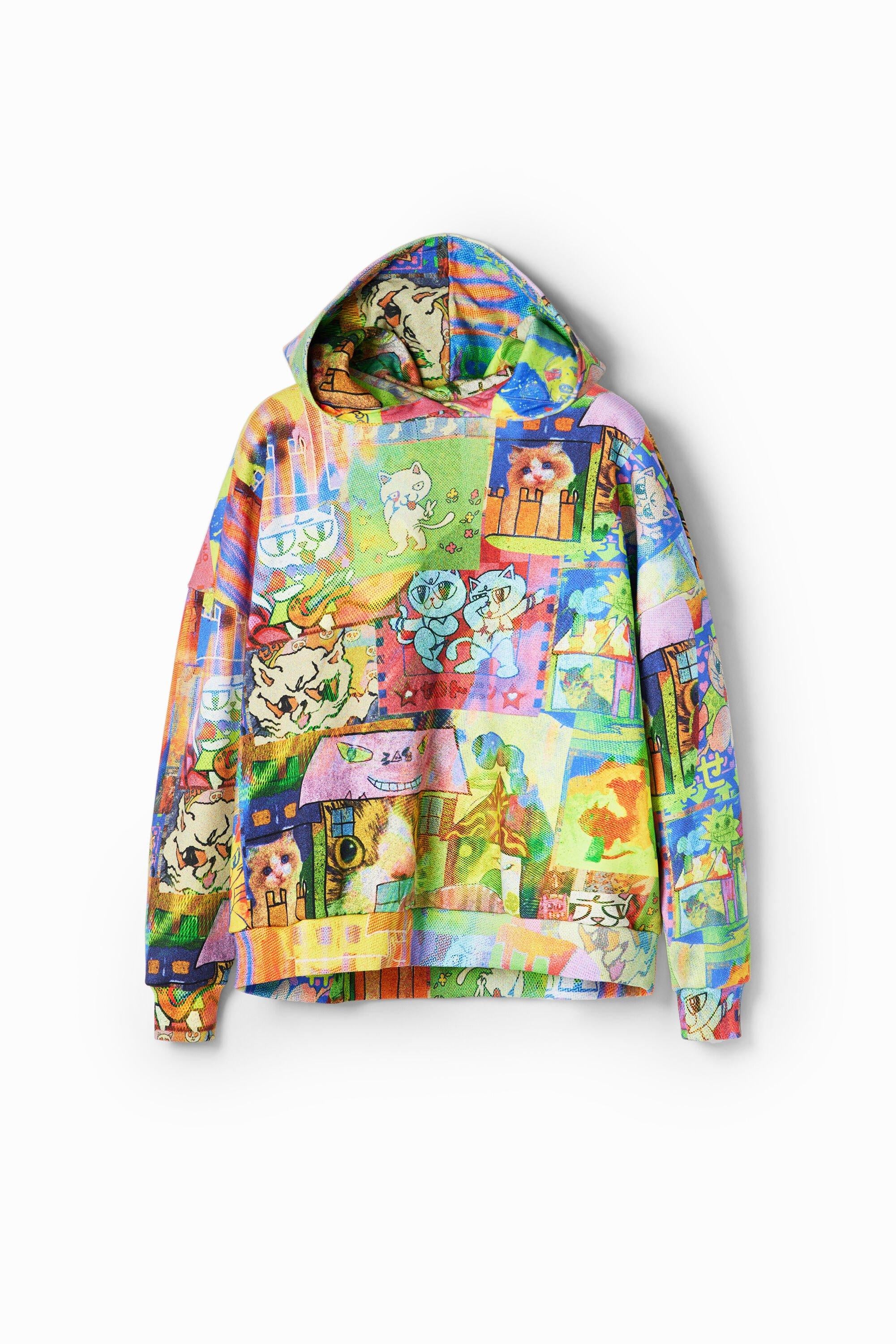 Desigual María Escoté Oversize Cat Hoodie, Cotton | Lyst UK