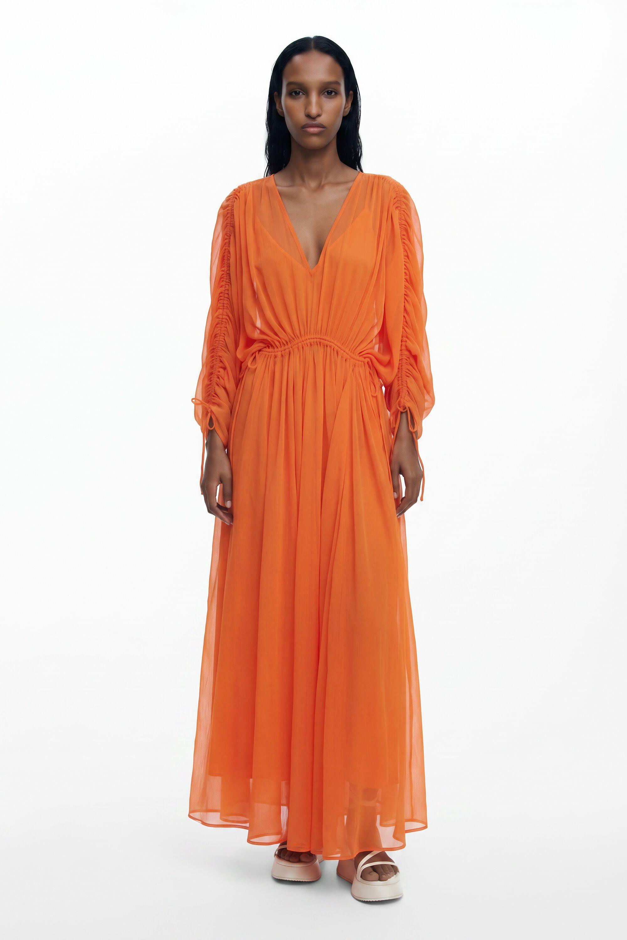 desigual orange dress Desigual, Strappy petal dress, Women, Polyester, Orange, XS