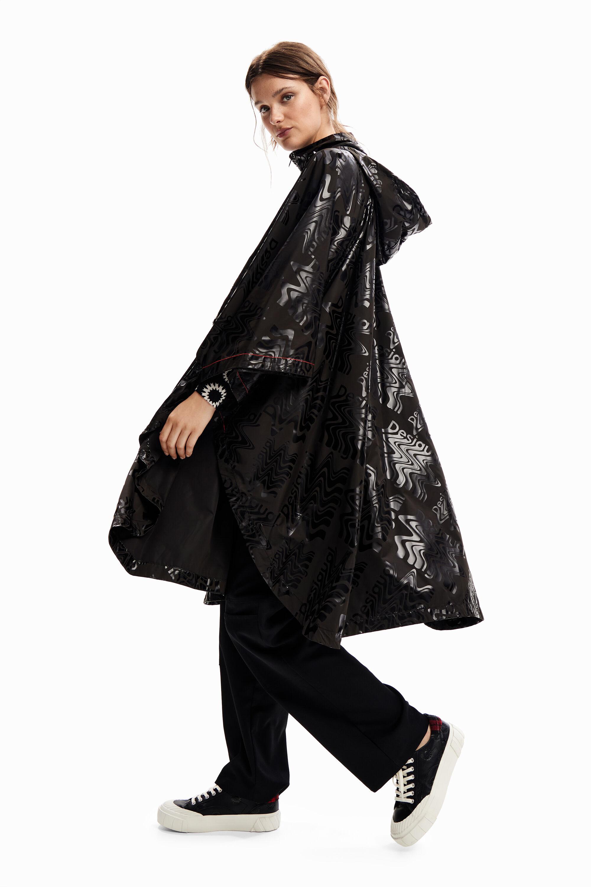 Desigual Logo Hooded Raincoat in Black Lyst