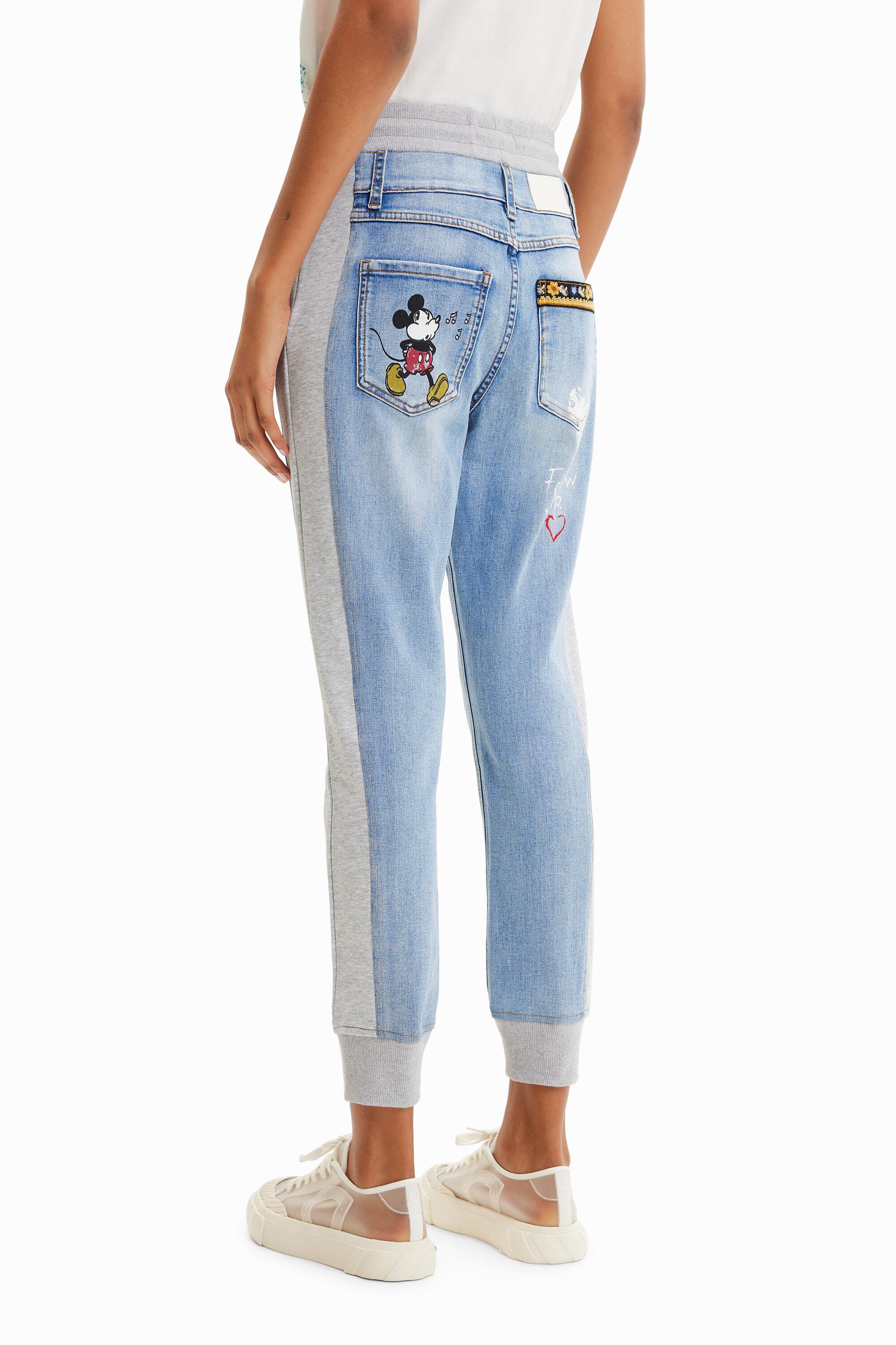 Desigual Pantalones Vaqueros Mickey Mouse Mujer Pantalon Mickey