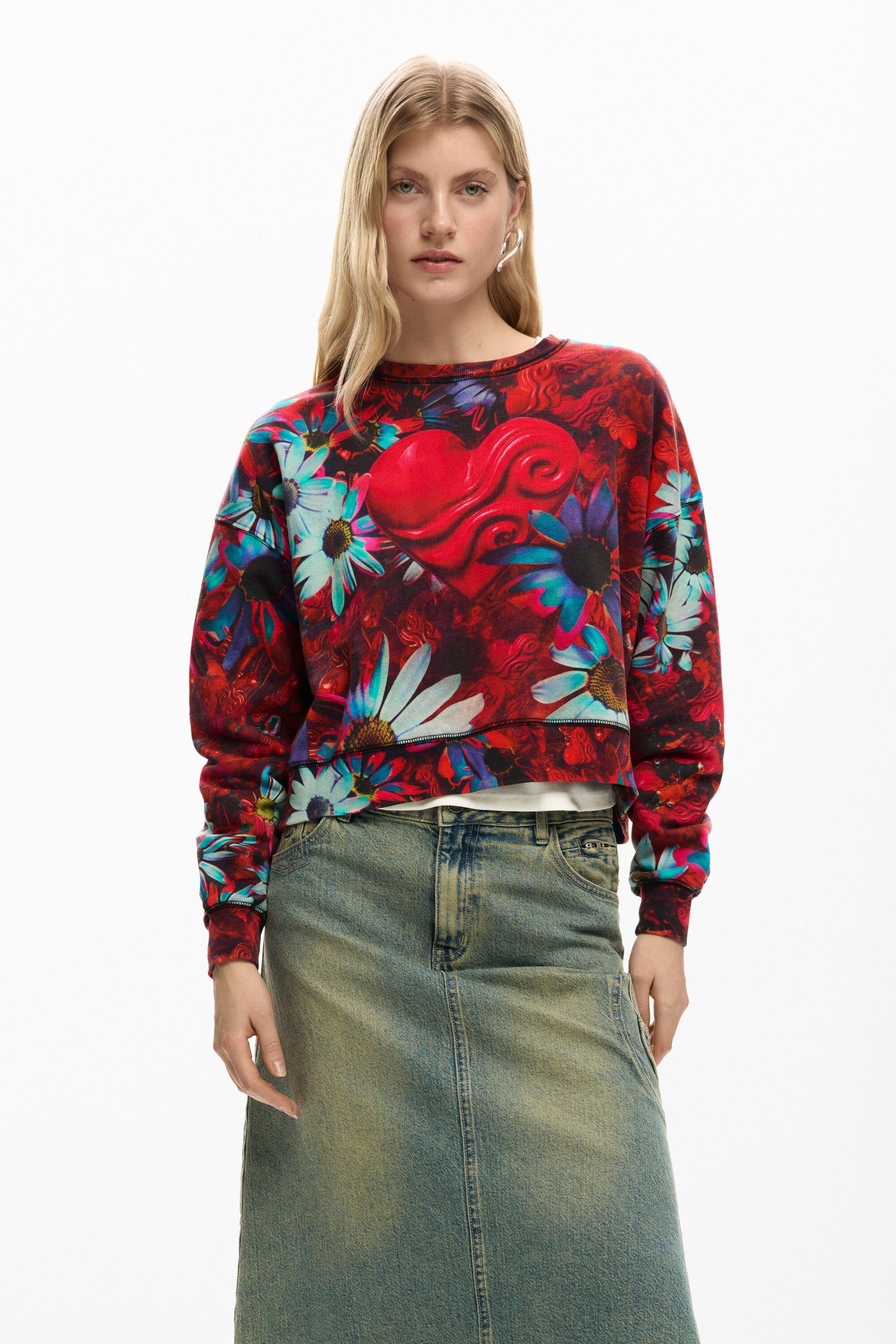 Desigual Sweatshirt Donna – Collezione SS25, 100% Cotone, Maniche Lunghe, Design Righe Colorate Multicolore - 3