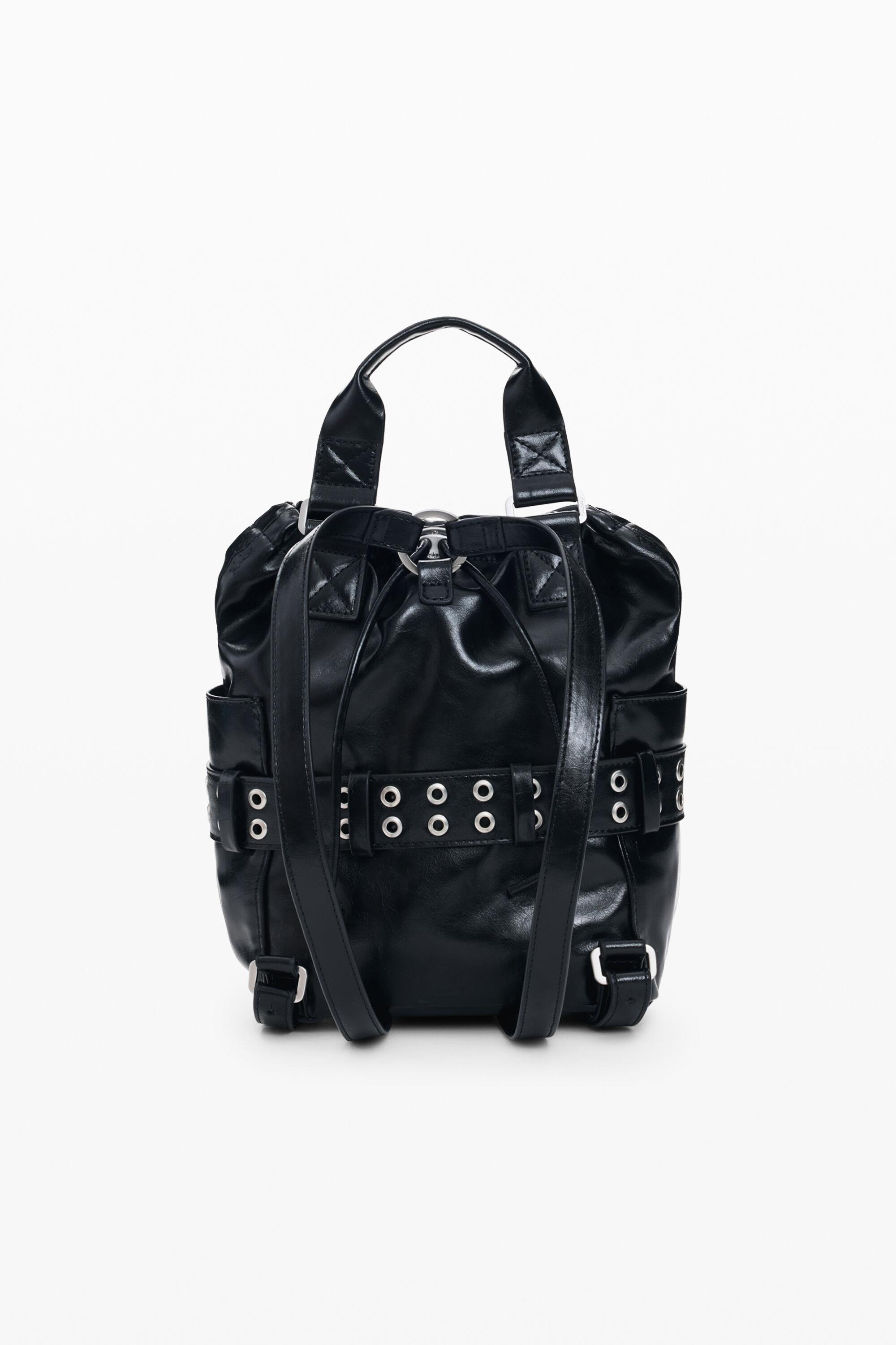 DESIGUAL Zaino Donna Nero - Telaio Rigido, Tasche Multiple, Chiusura Cerniera, Logo Metallico