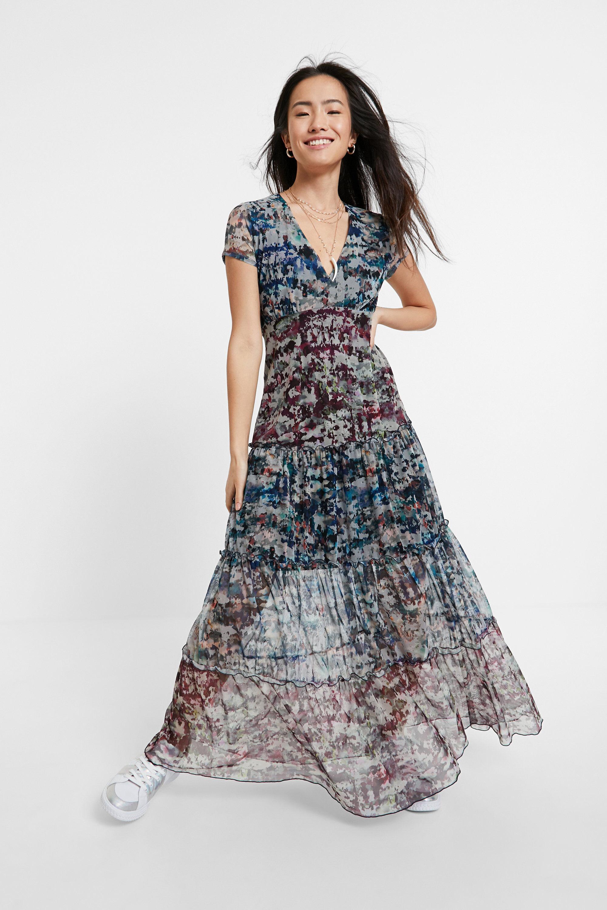 Vestito lungo camouflage di Desigual in Bianco | Lyst