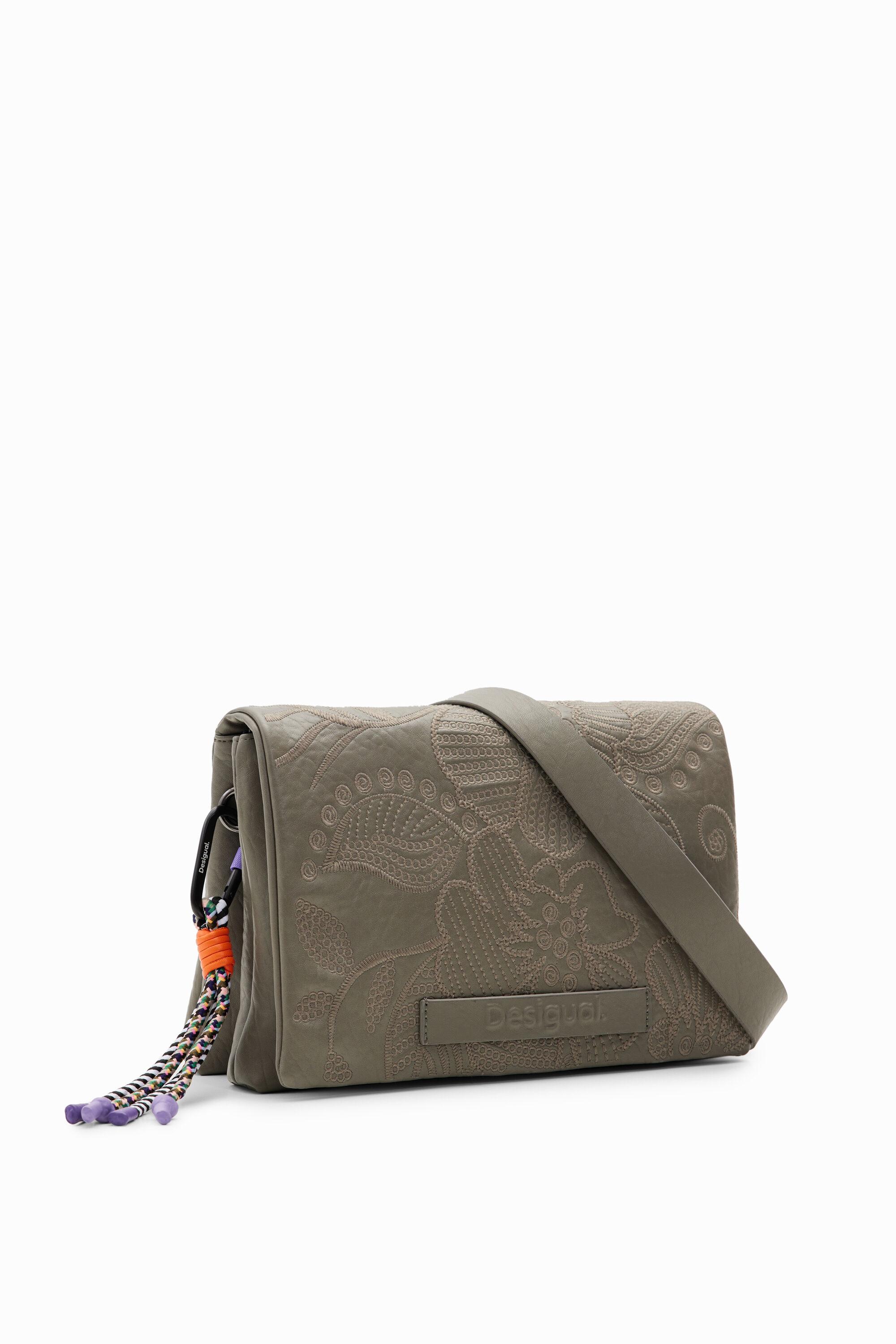 Desigual Midsize Floral Embroidery Crossbody Bag in Black | Lyst