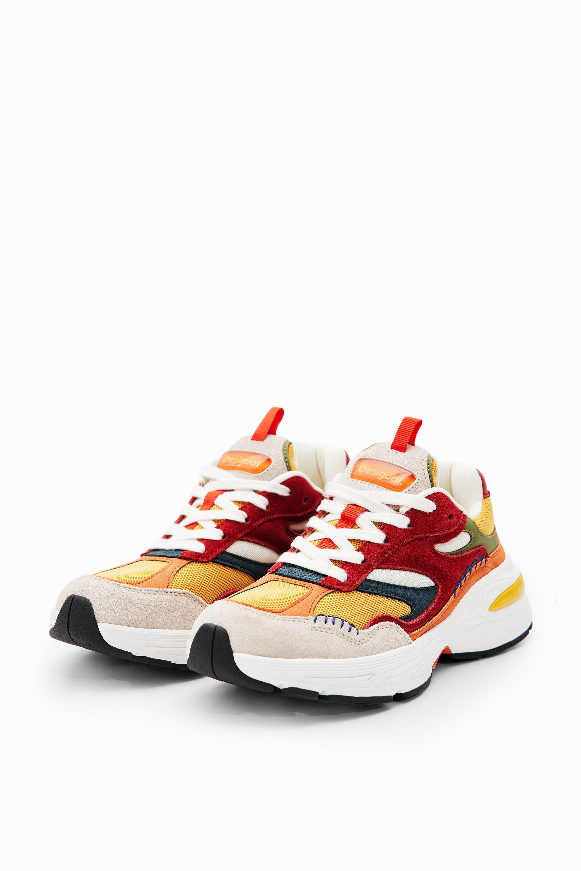 Desigual Patchwork Running Sneakers in White | Lyst