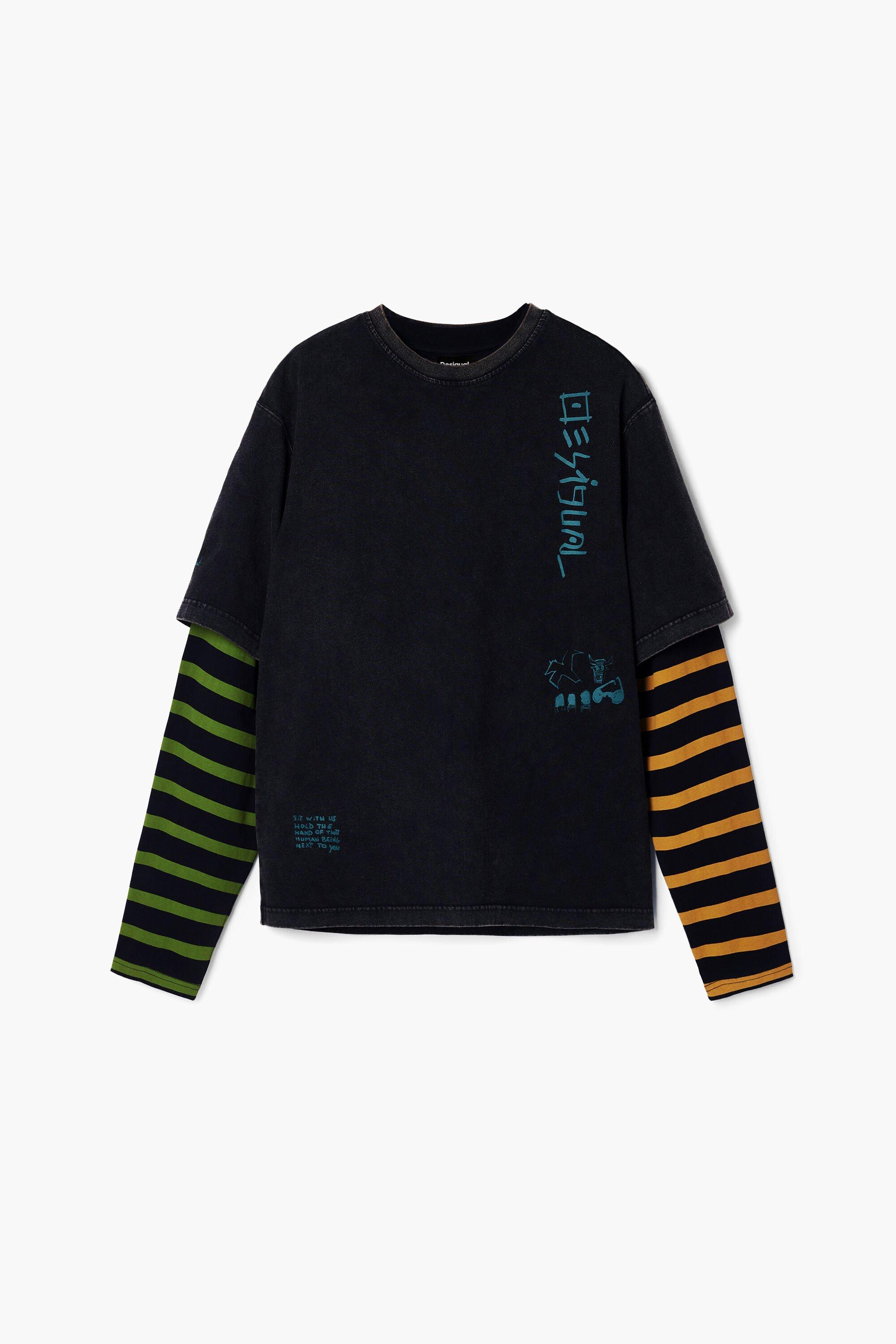 T-shirt à Manches Longues Desigual Pour Homme - Taille XL, Bleu, Coton, Neuf Sans étiquette