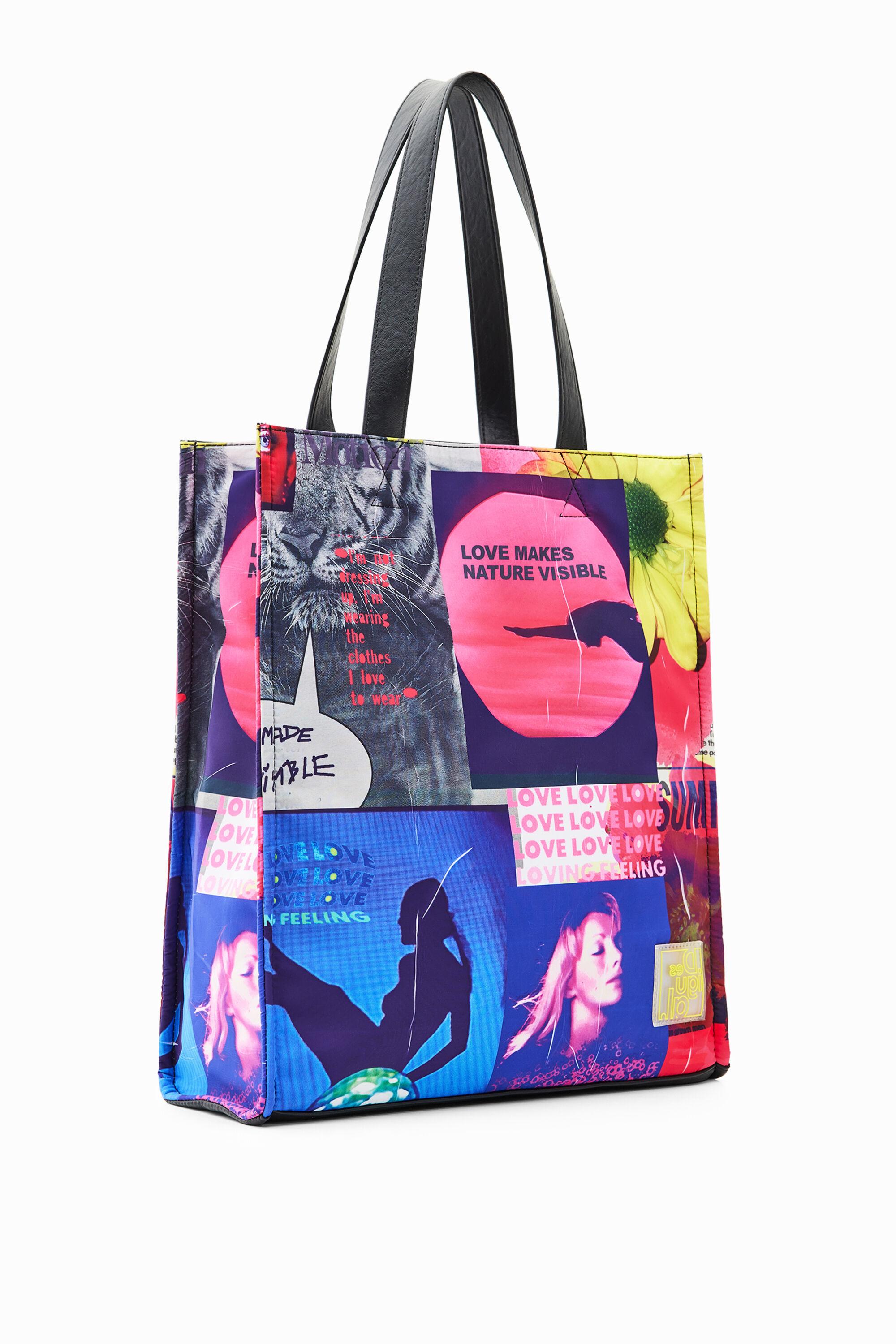 Desigual Large Collage Tote Bag in Blue | Lyst