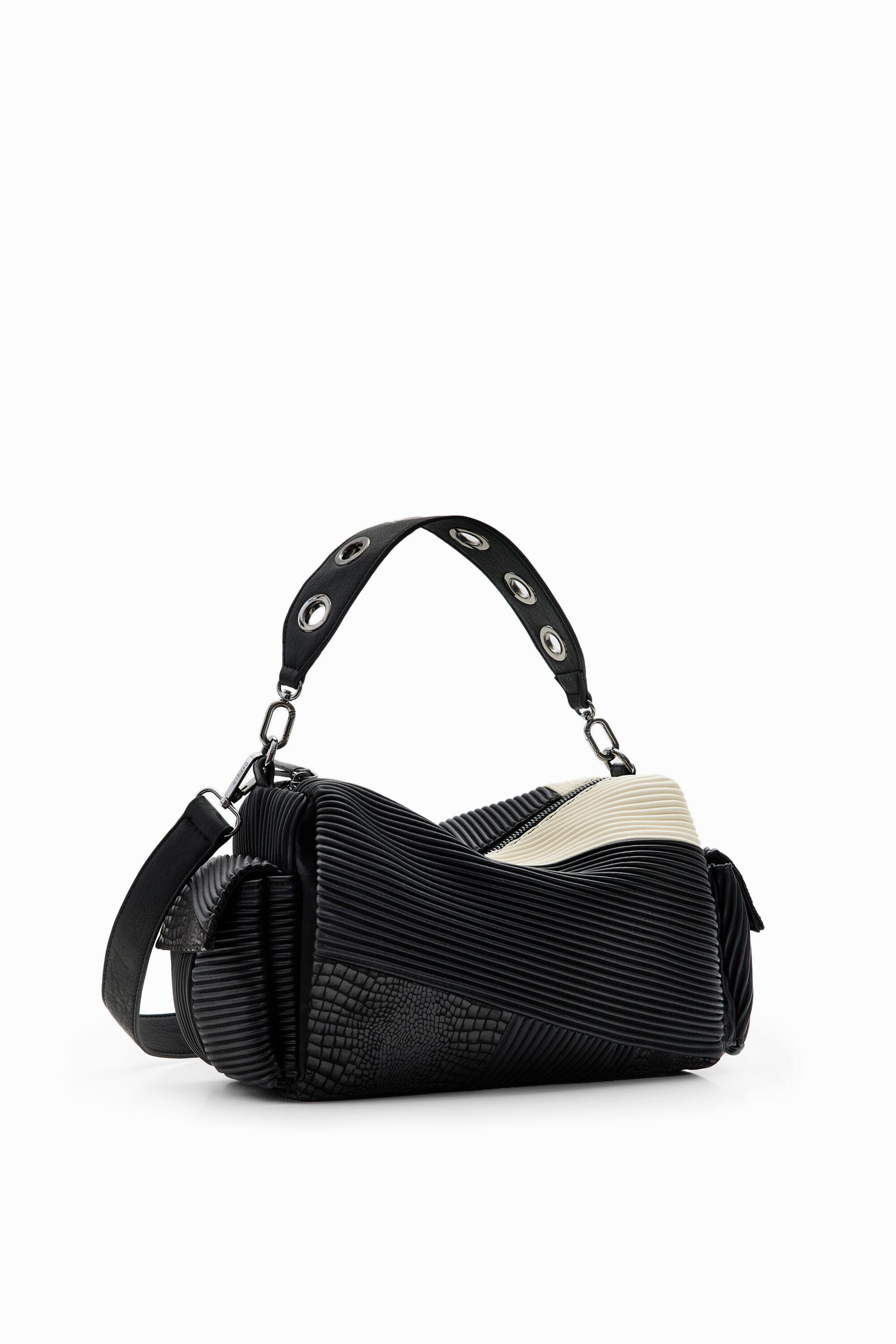Desigual Midsize Textured Patchwork Bag in Black | Lyst