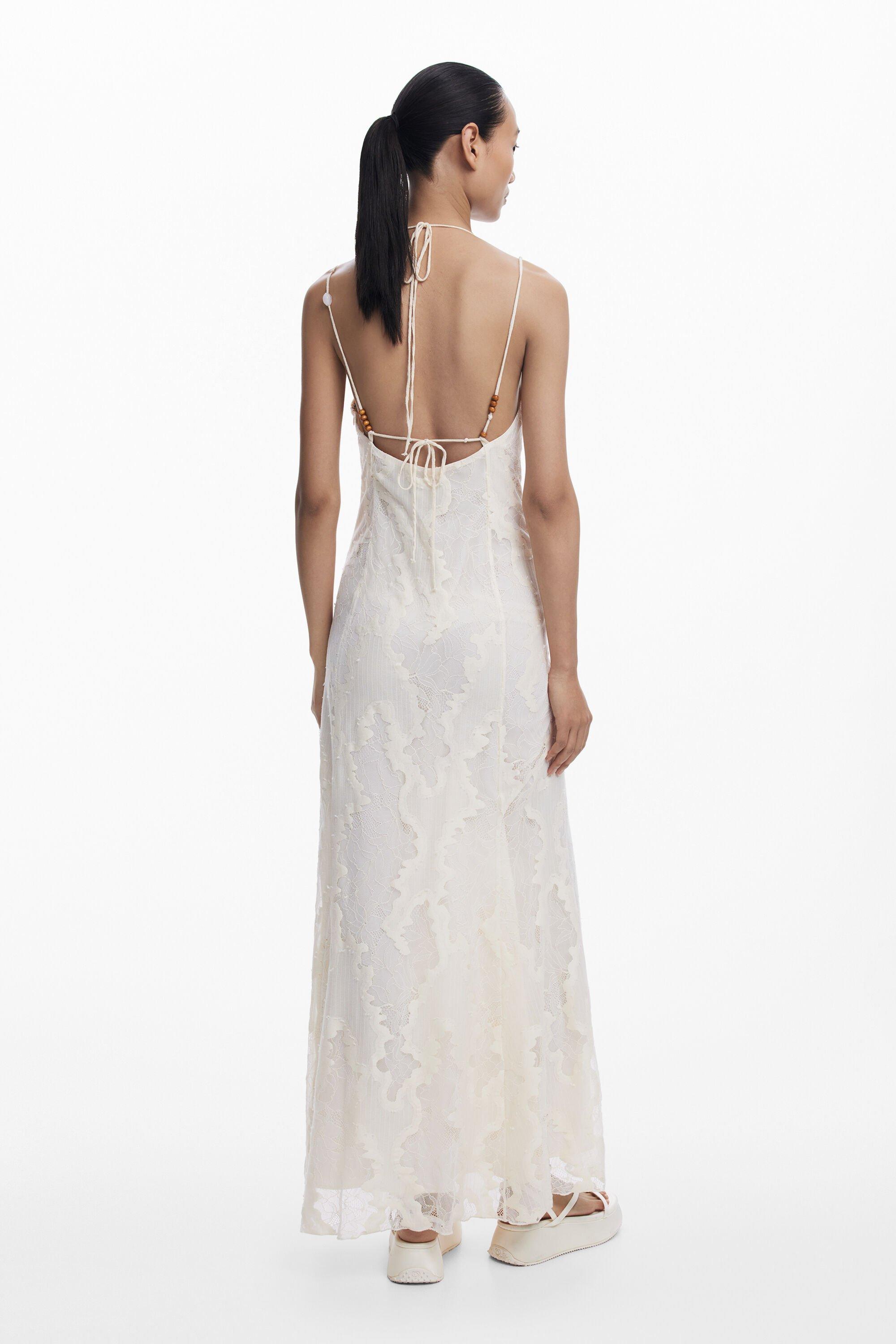 Desigual Devore Strap Dress in White | Lyst