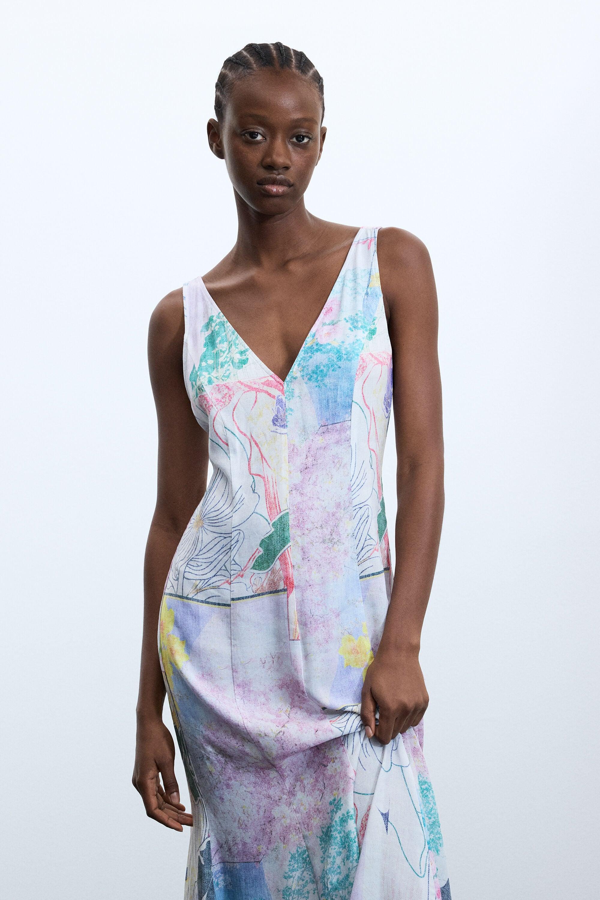 white christmas dresses Desigual- Long Tulle Fitted Dress main image 1