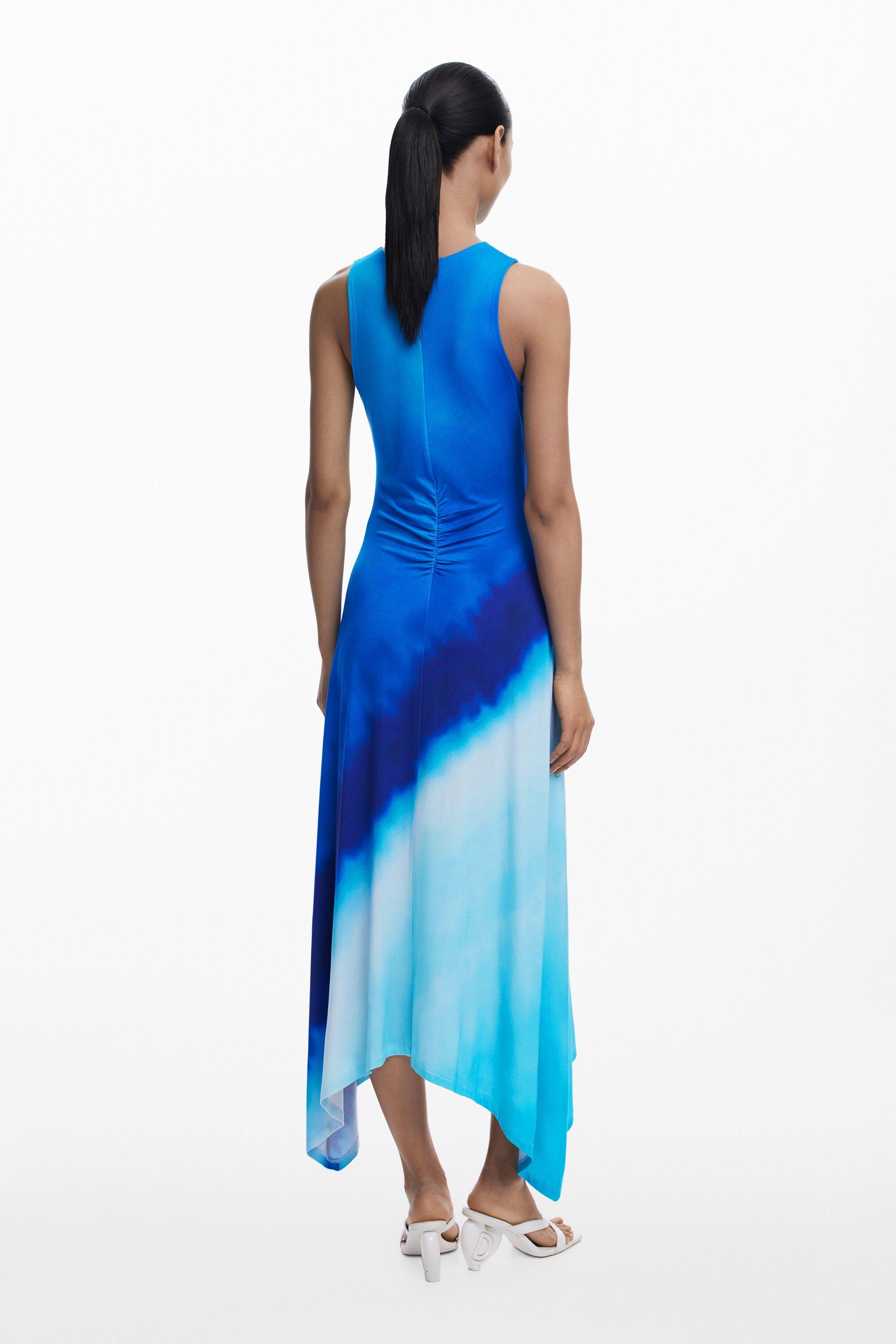 Desigual Tie-Dye Ruched Dress, Viscose in Blue | Lyst Desigual Tie-Dye Ruched Dress, Viscose in Blue | Lyst