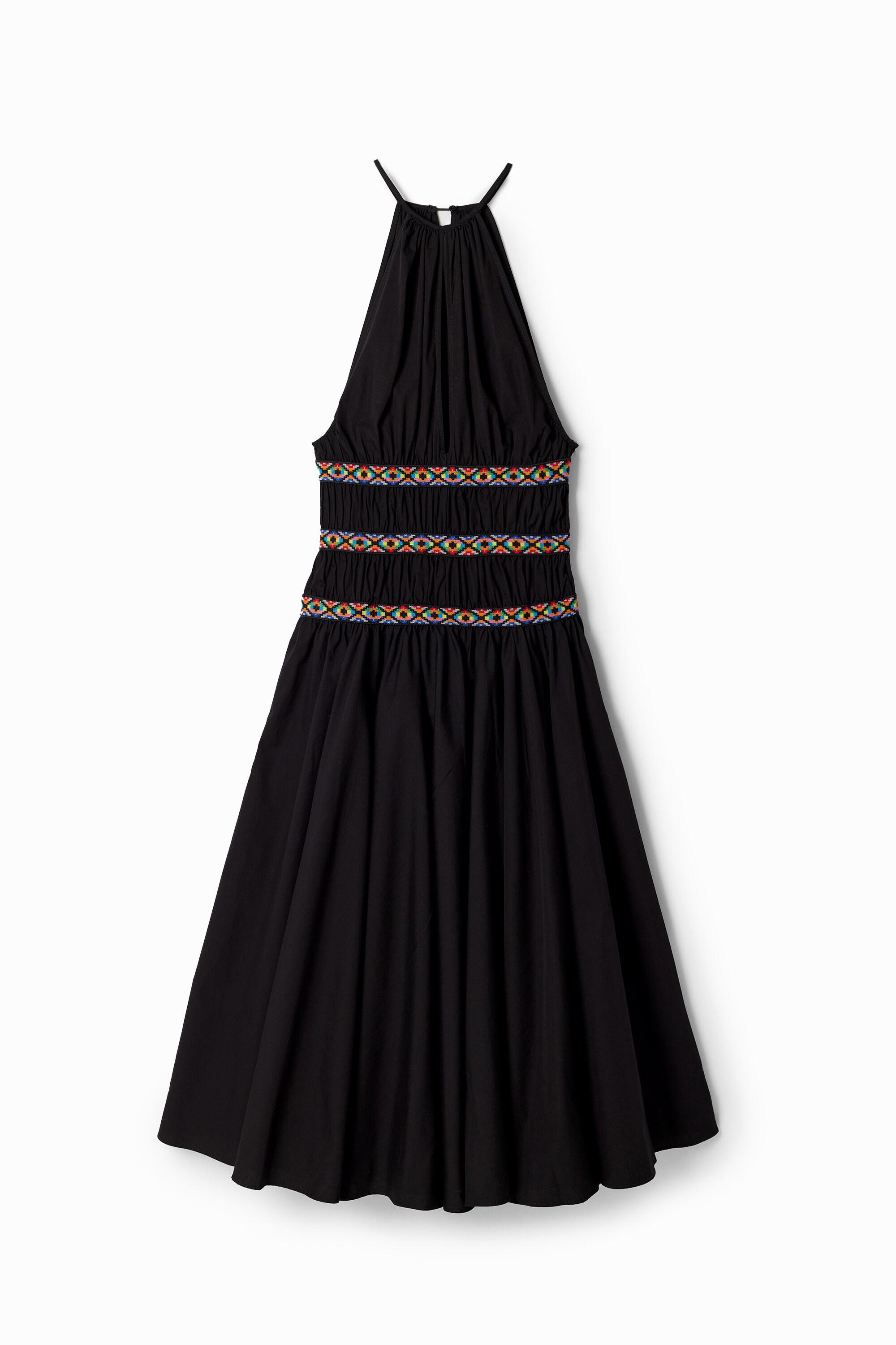 Stella Jean Vestido Desigual Volantes Vestido Midi Halter Stella Jean  Desigual De Color Negro Lyst
