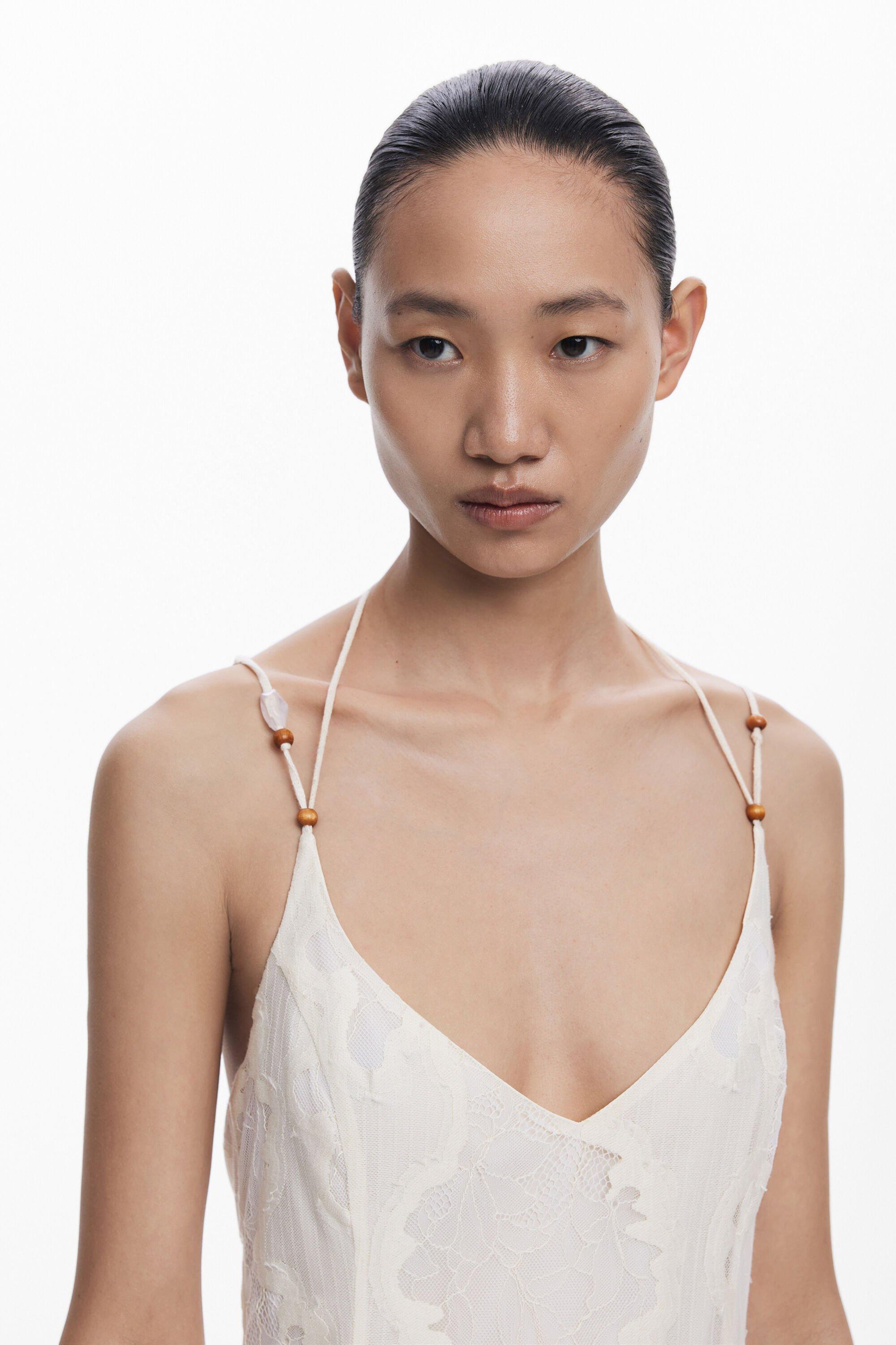 Desigual Devore Strap Dress in White | Lyst