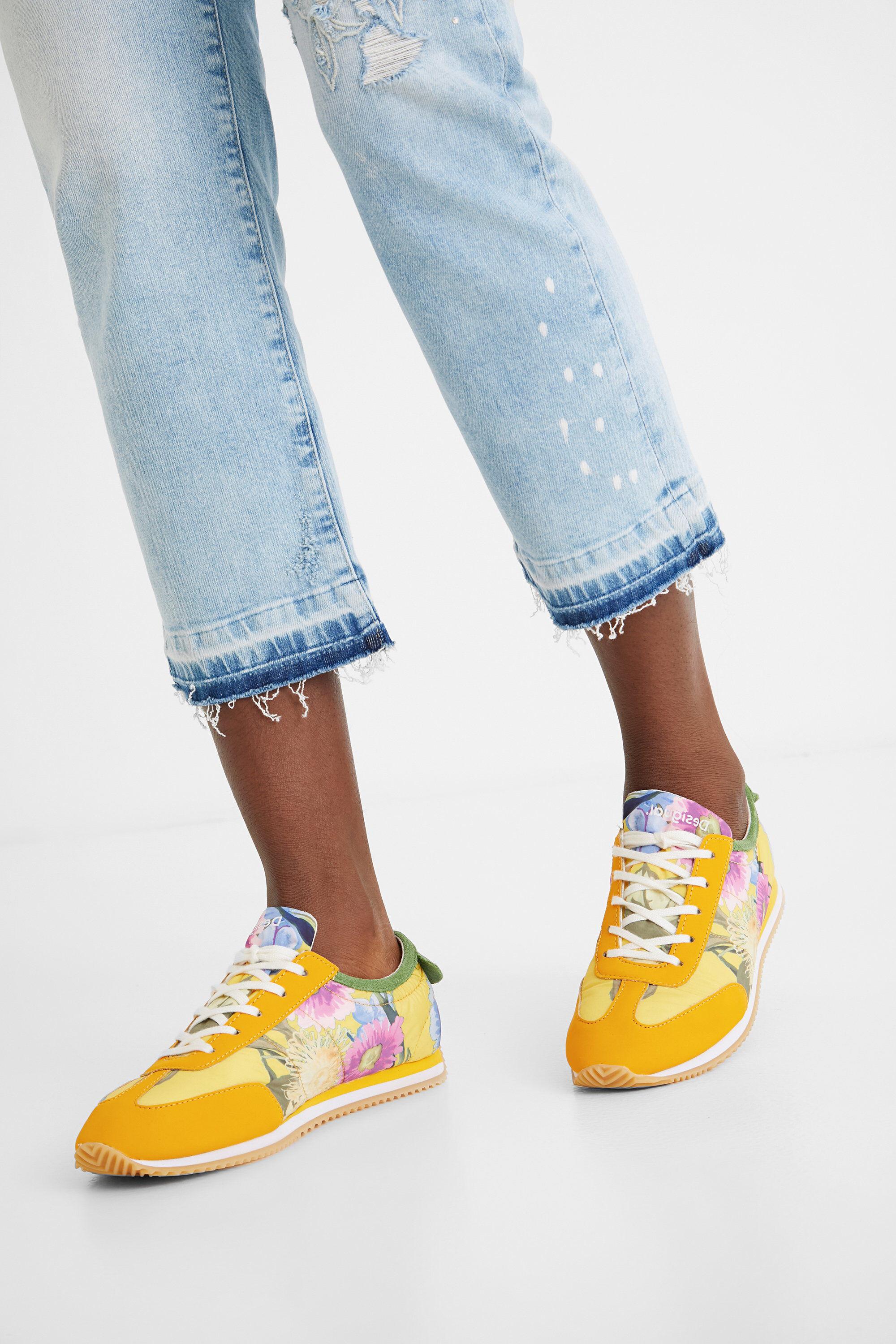 Desigual Floral Print Sneakers in Yellow | Lyst