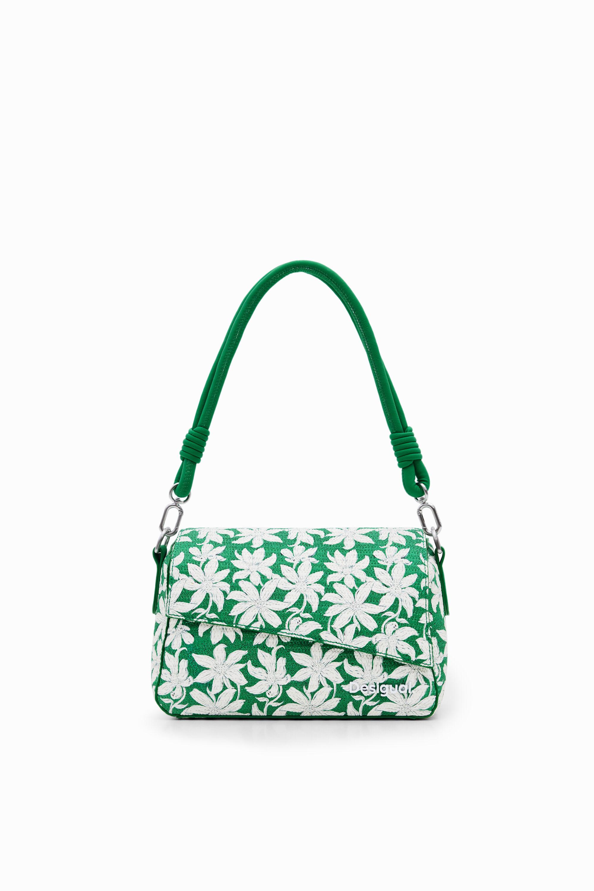 Desigual S Textured Floral Bag in Green | Lyst