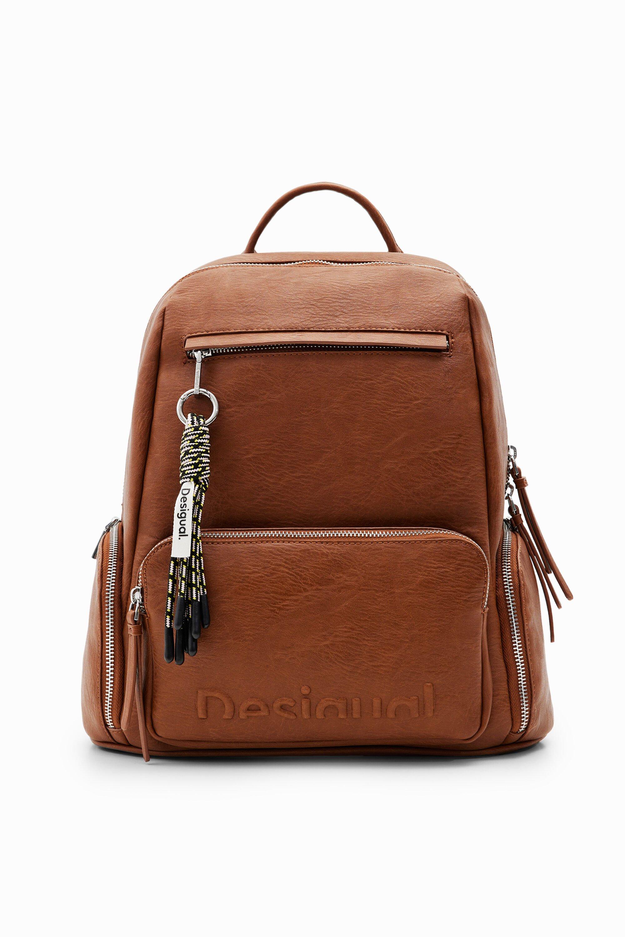 Desigual Midsize Half-logo Backpack in Brown | Lyst