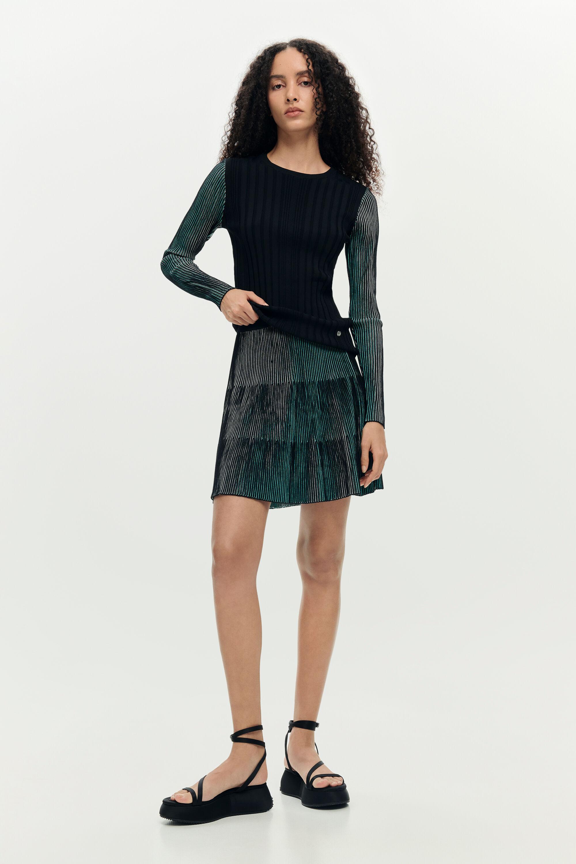 Desigual Embroidered Denim Skirt, Cotton in Blue | UK