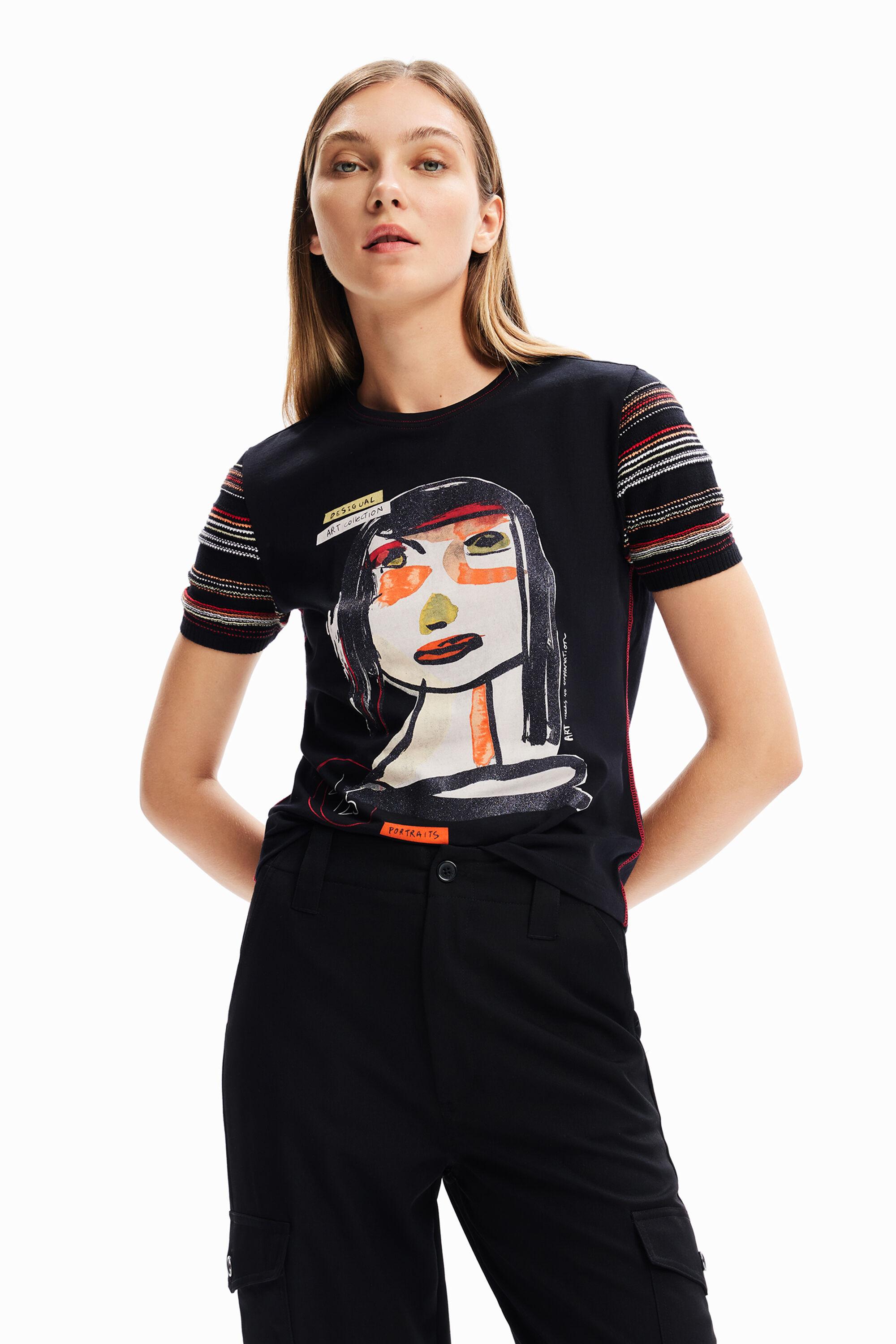 Desigual Arty Face T-shirt in Black | Lyst