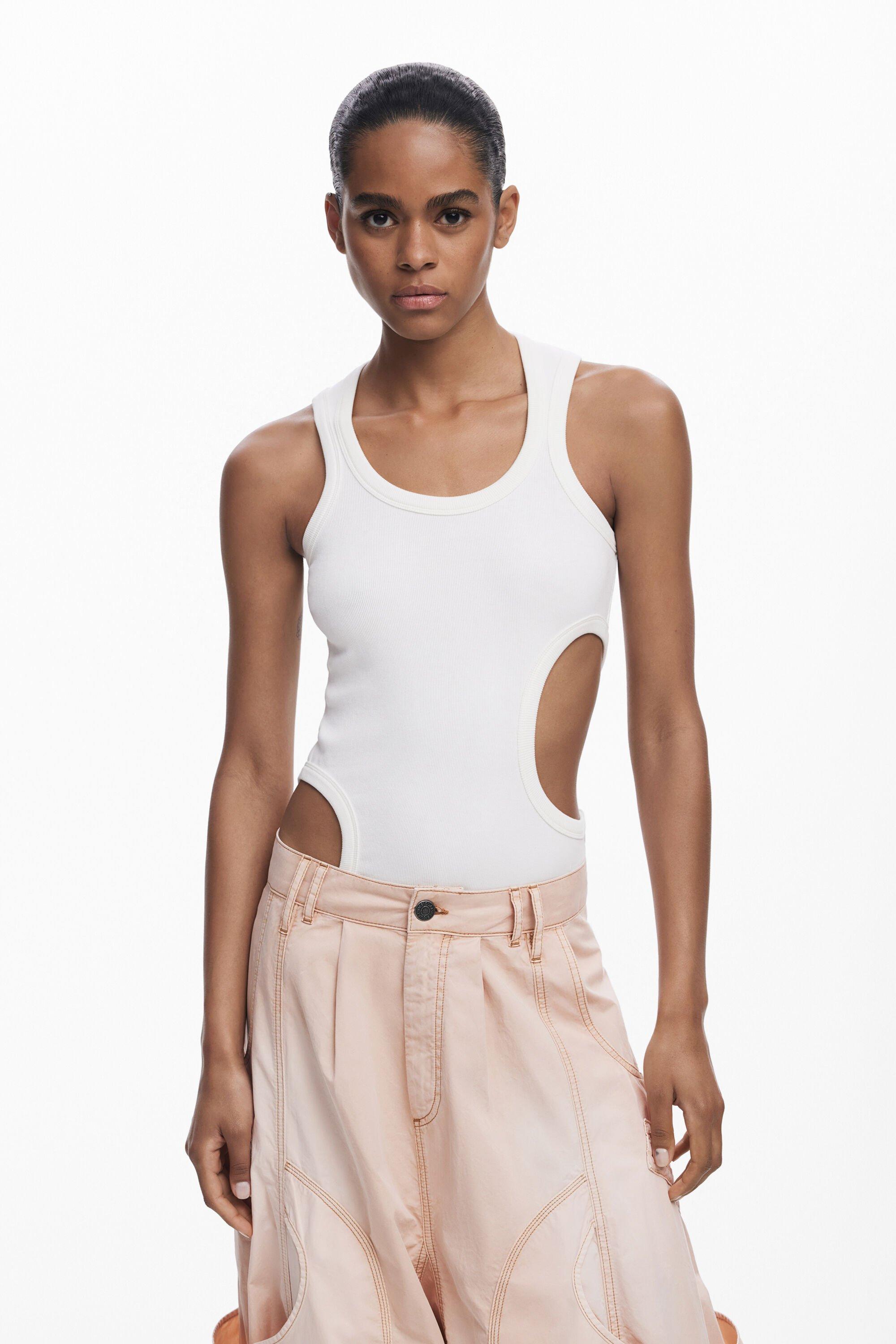 Desigual Cut-Out Sleeveless T-Shirt, Viscose in Pink | Lyst