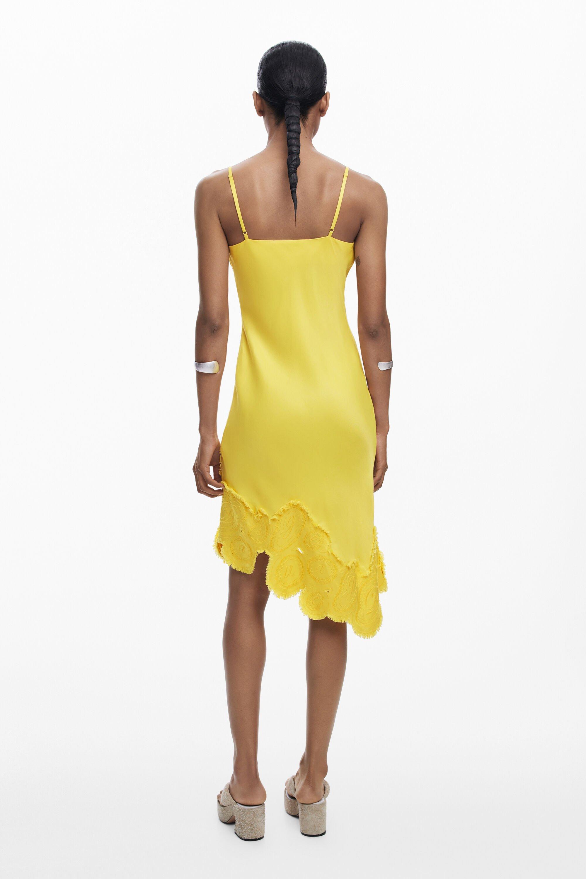 Desigual Asymmetric Slip Dress, Viscose in Yellow | Lyst