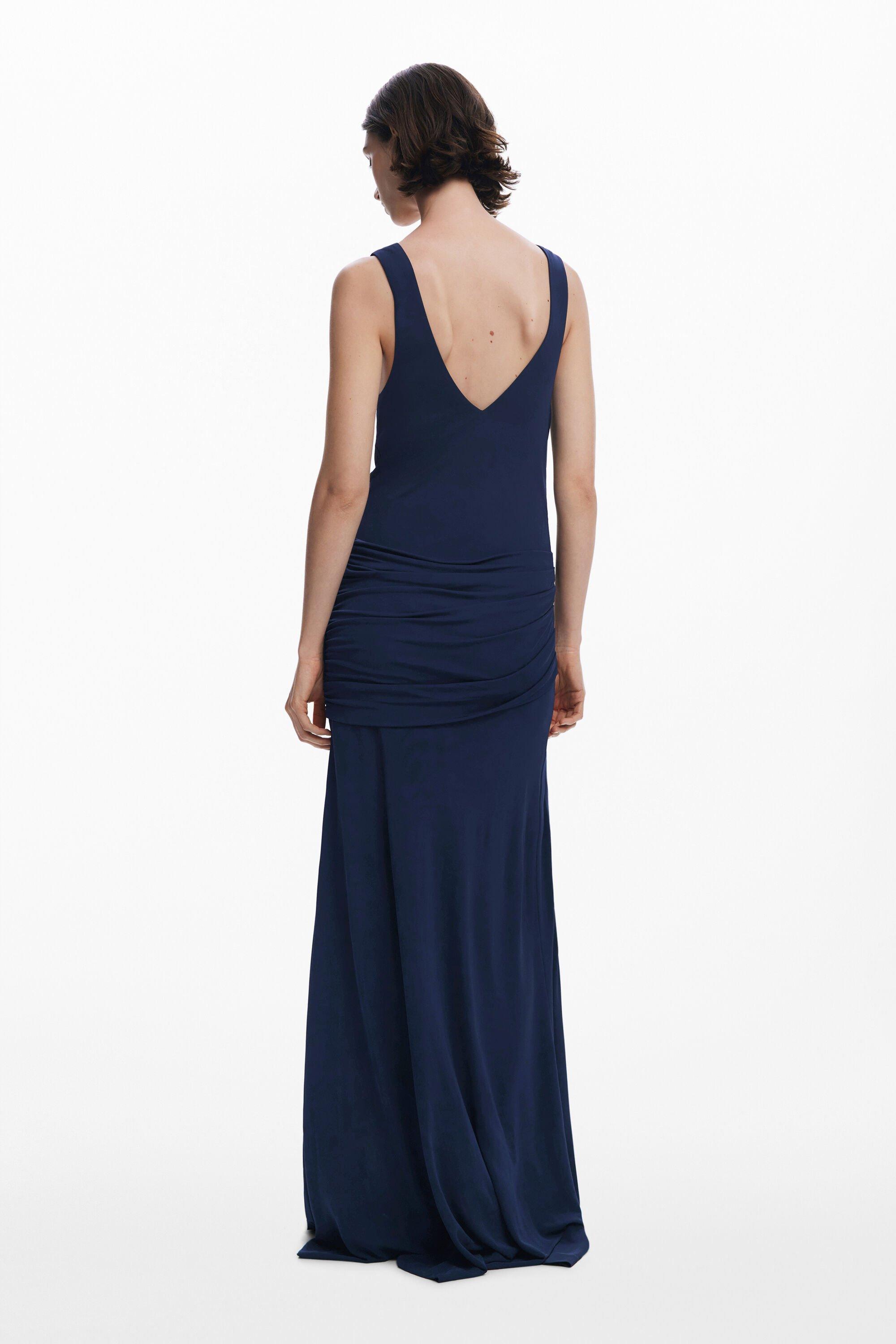 Desigual Long Dress With Slit in Blue | Lyst Desigual Long Dress With Slit in Blue | Lyst