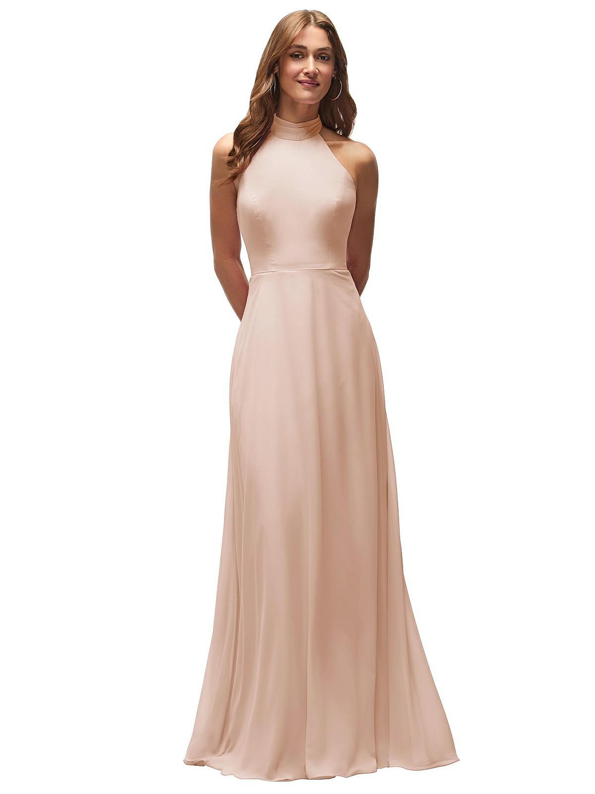 high neck backless midaxi dress in mauve Purple Square Neckline Open Back Mini Dress Medium