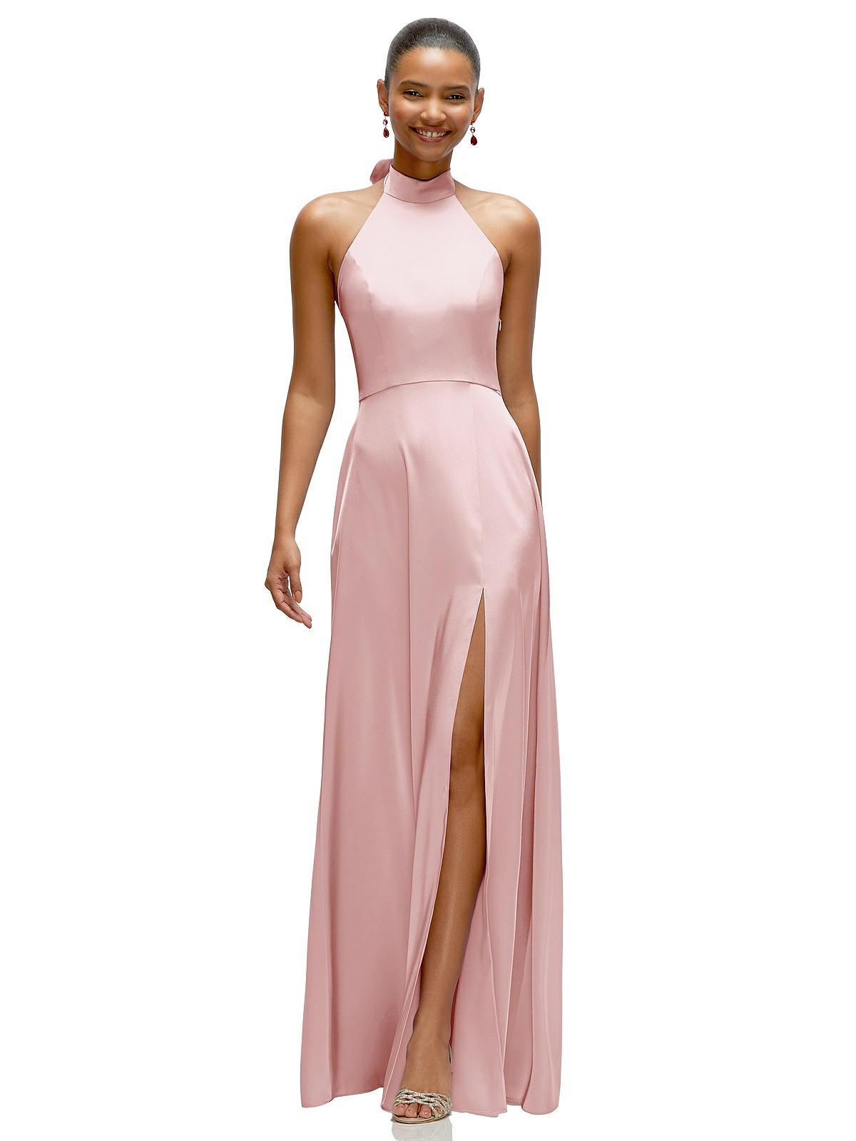 after six bridesmaid dresses White Satin Crew Neck Bow-Back A-Line Wedding Dress – Modsele