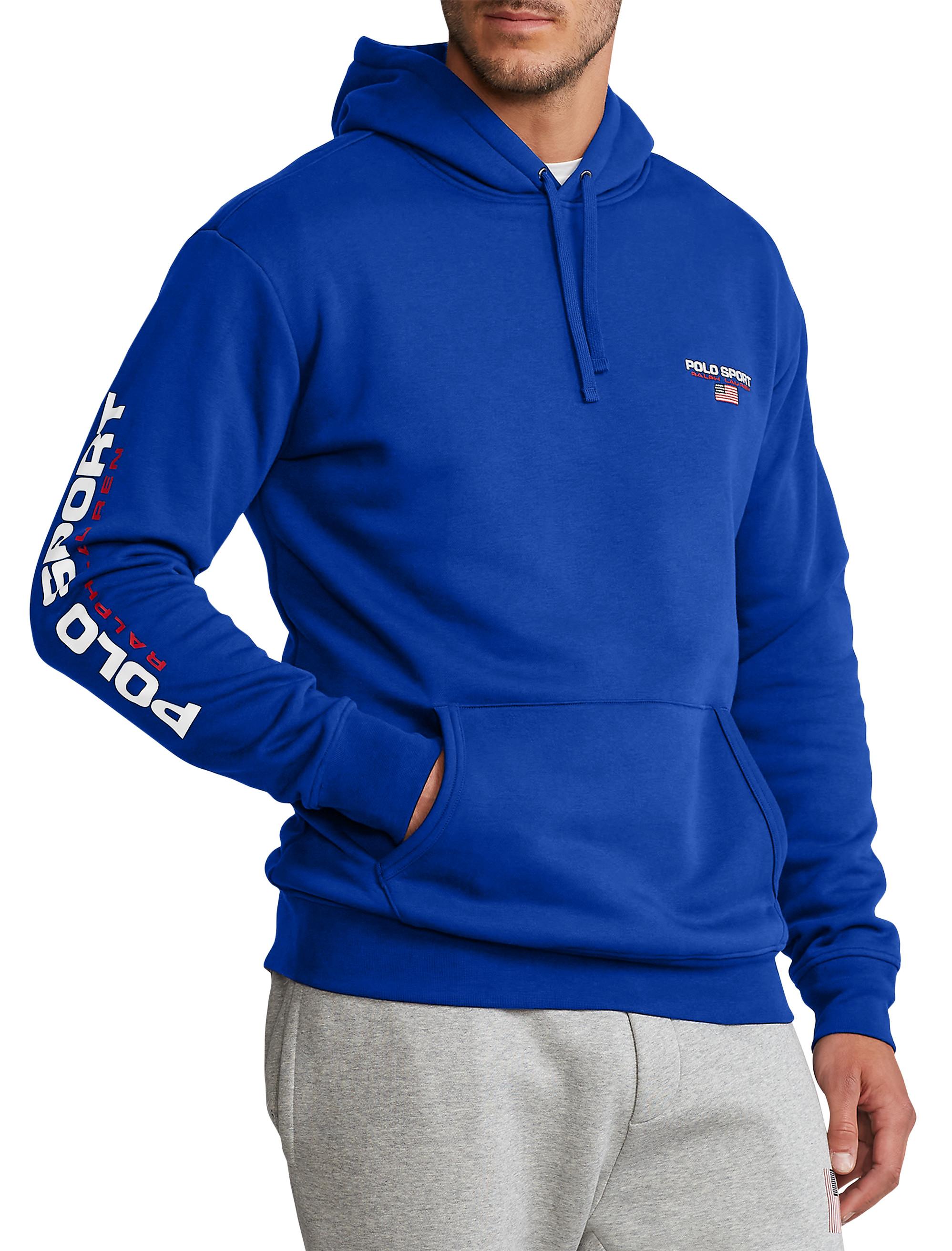 Polo Ralph Lauren Big & Tall Polo Sport Logo Fleece Hoodie in Blue for Men
