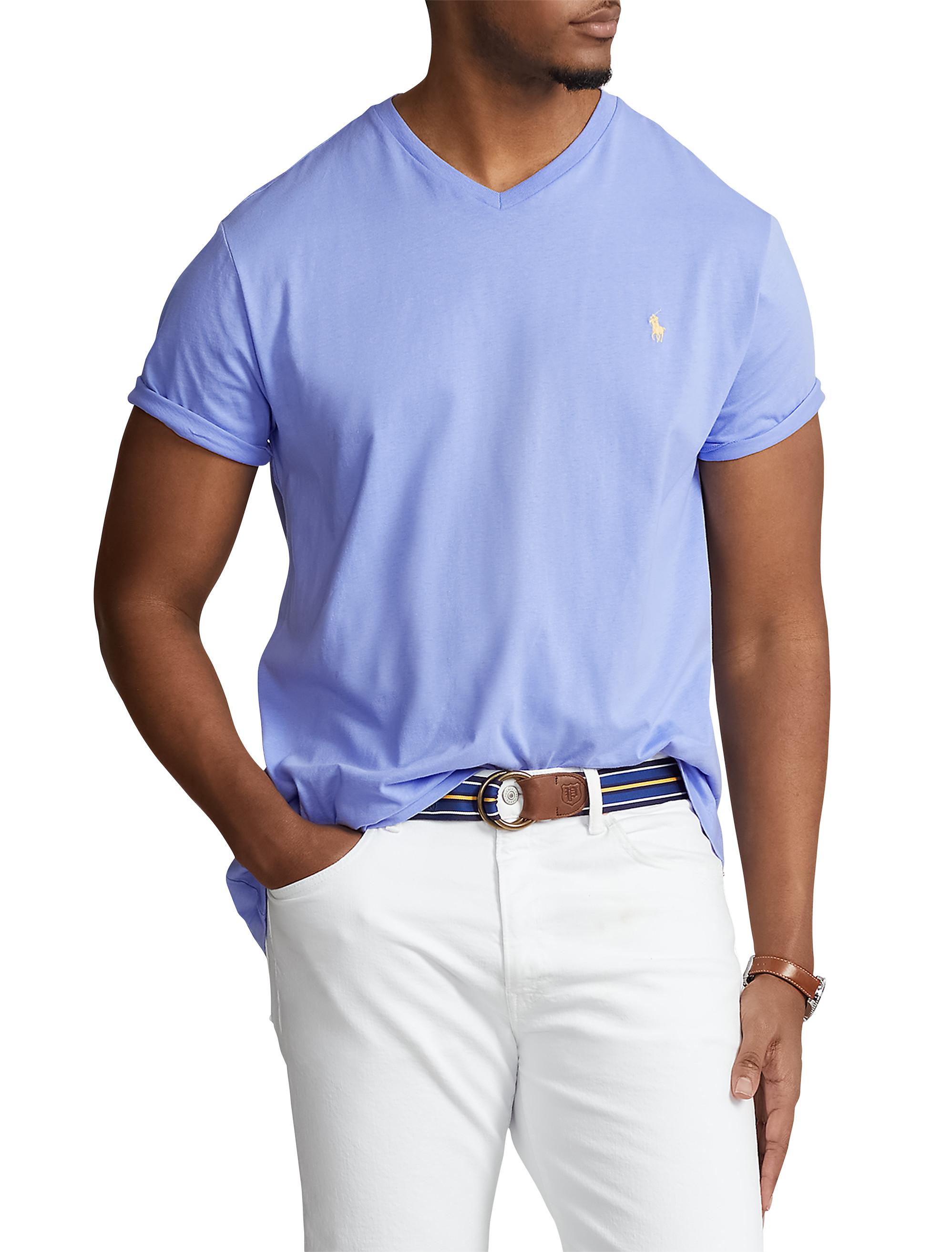 Polo Ralph Lauren Big & Tall Classic Fit V-neck T-shirt in Blue for Men |  Lyst
