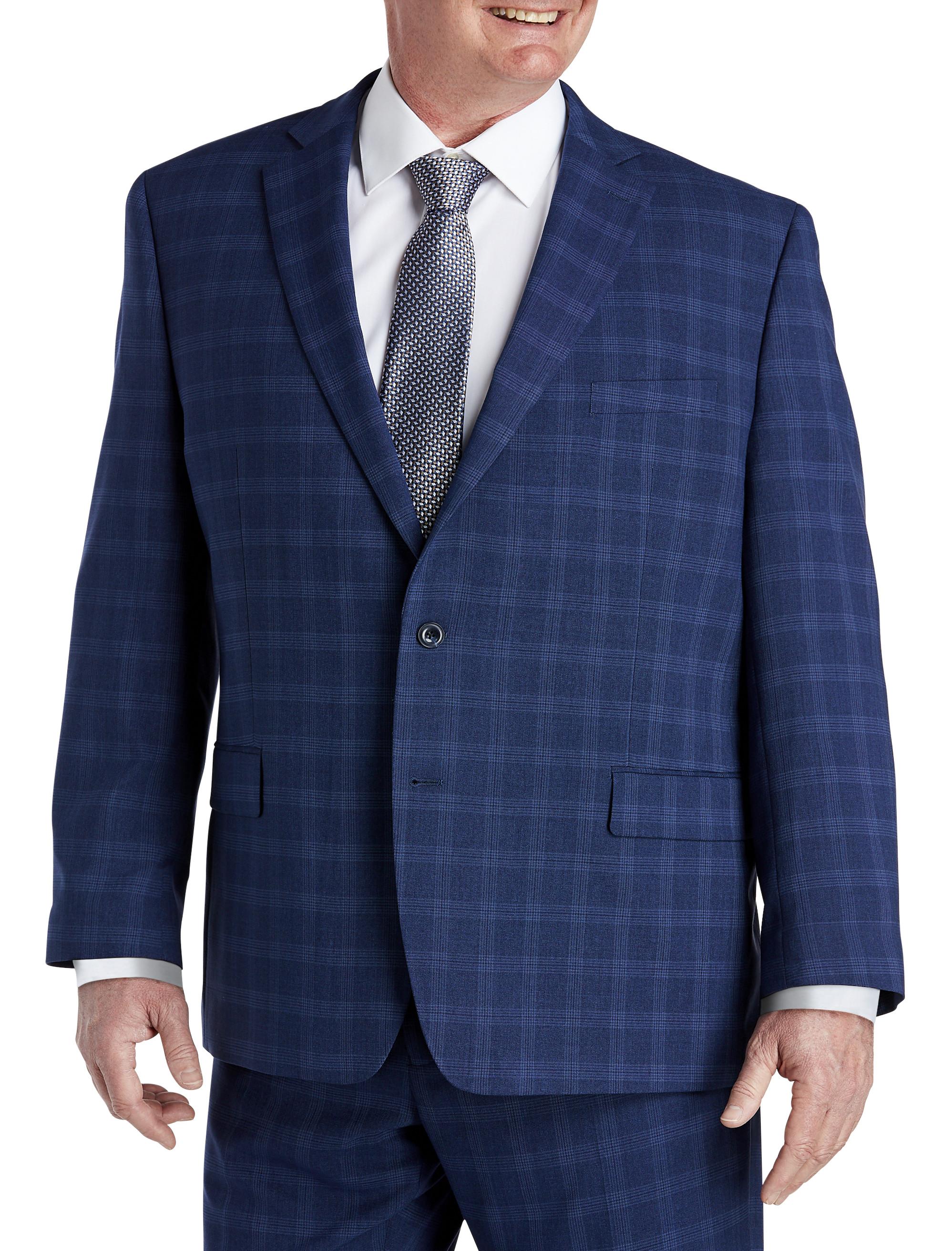 Michael Kors Big & Tall Plaid Suit Jacket in Blue for Men | Lyst