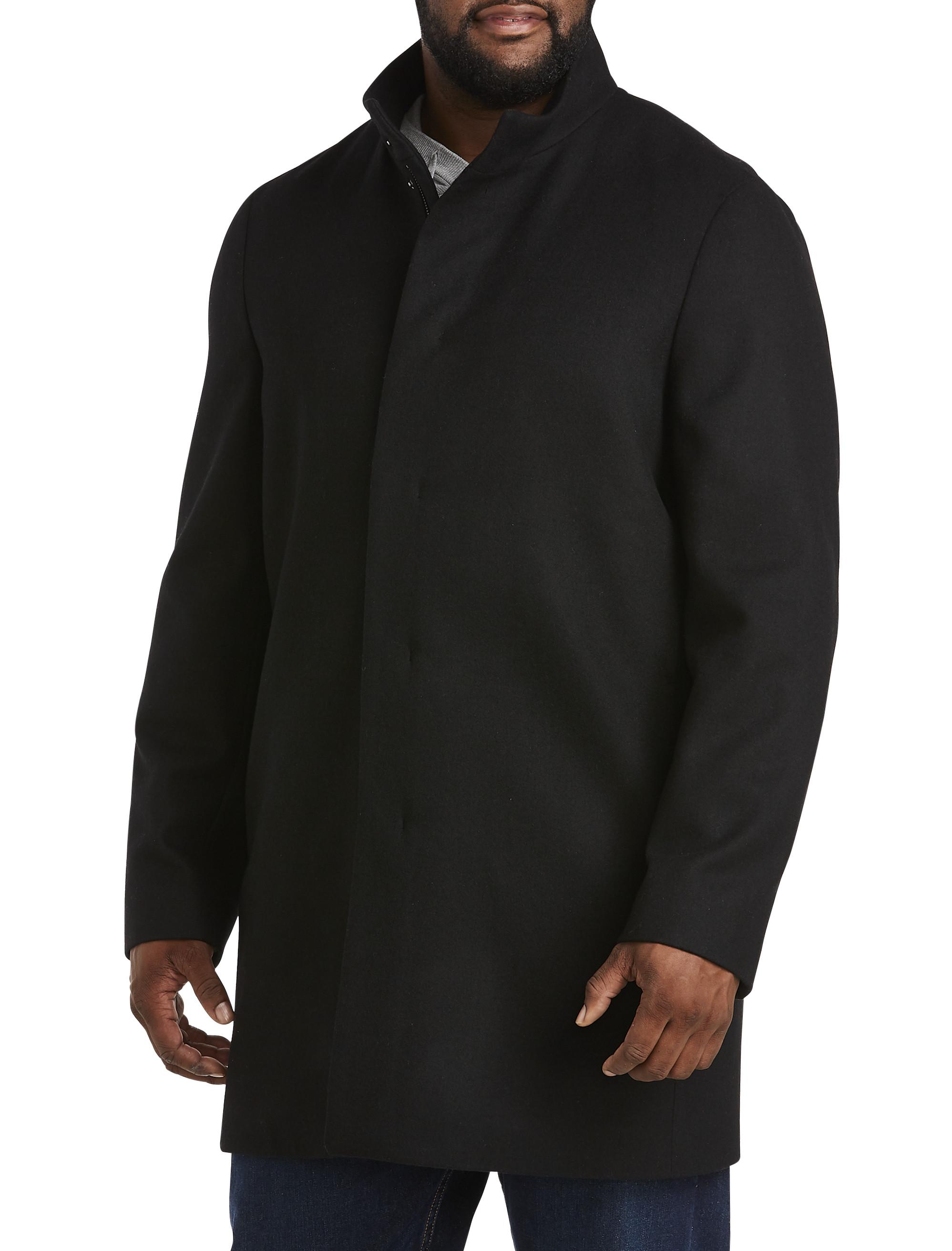 Calvin Klein Big & Tall Mayden Overcoat in Black for Men | Lyst