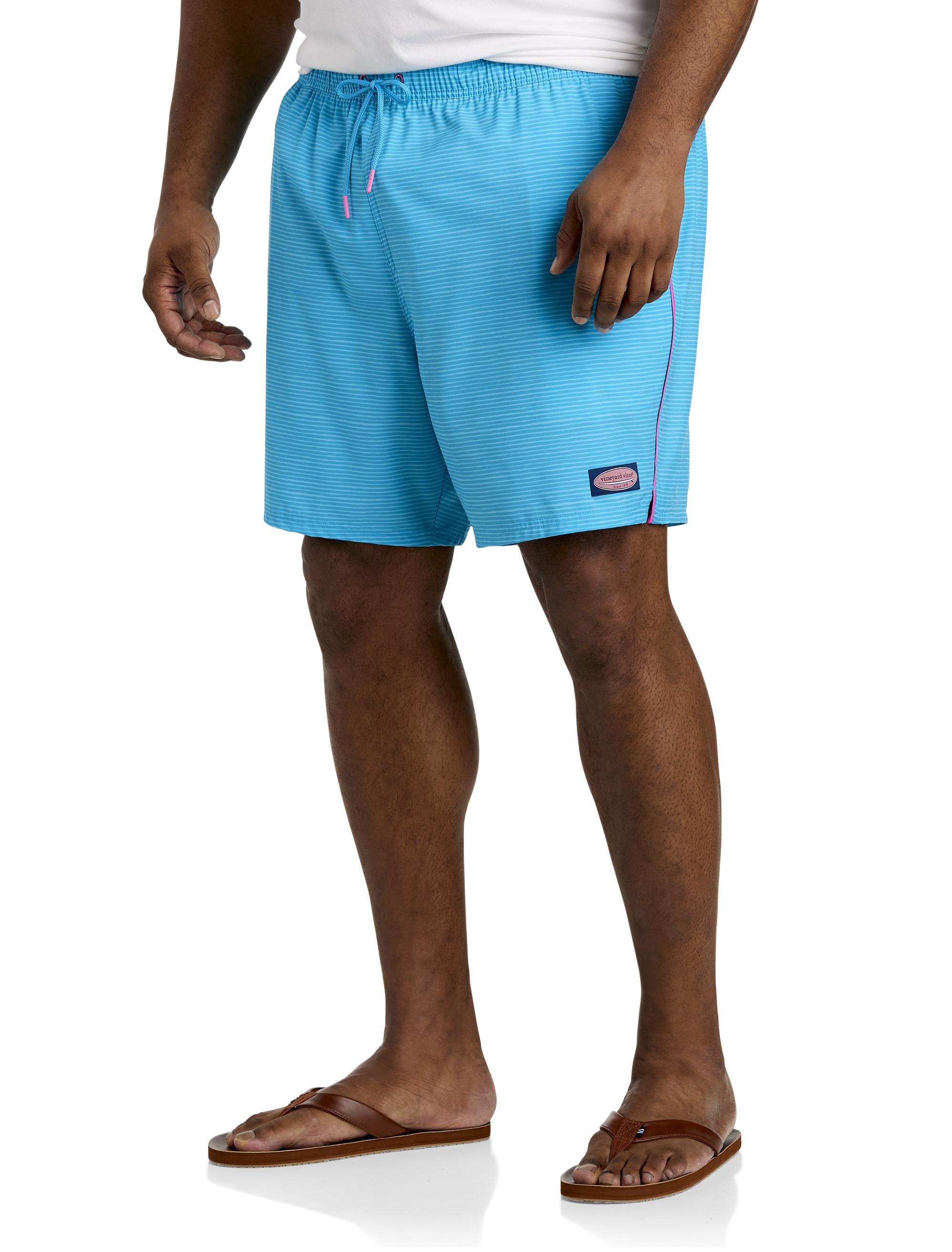 Vineyard Vines Big & Tall Island Printed Chappy Swim Trunks in Blue for