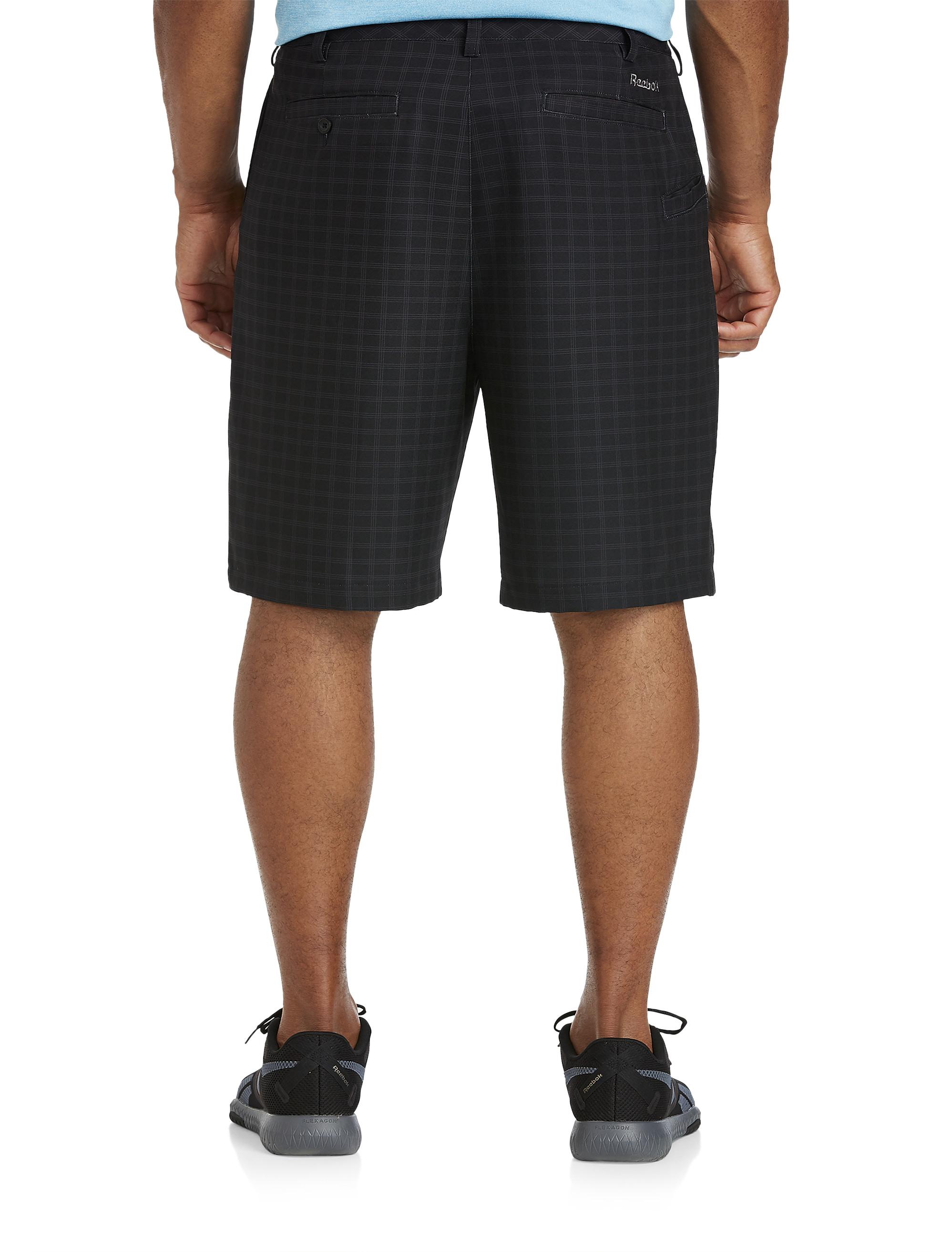 Reebok Big & Tall Speedwick Tonal Plaid Golf Shorts in Black for Men | Lyst