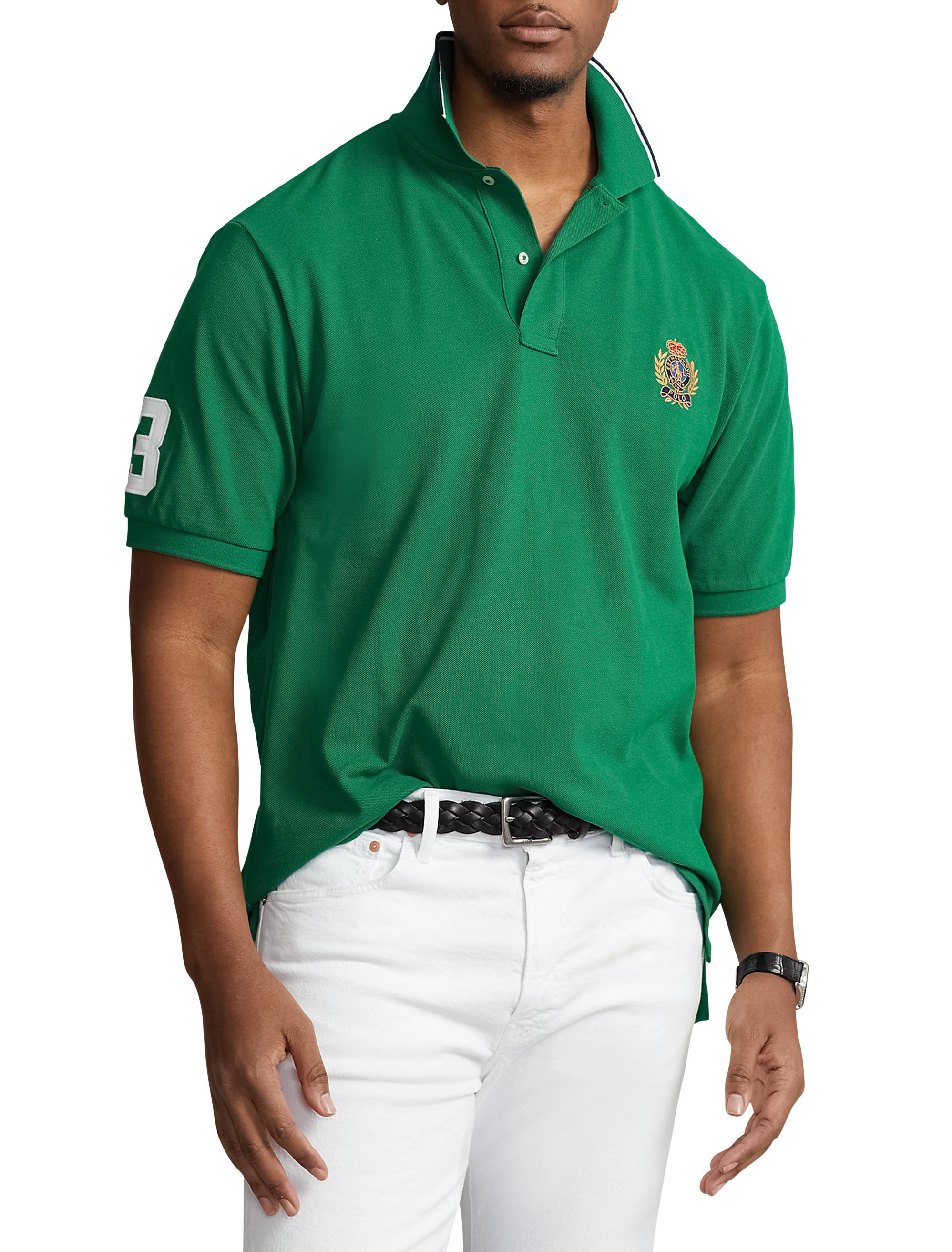 Polo Ralph Lauren Big & Tall Crest Mesh Polo Shirt in Green for Men | Lyst