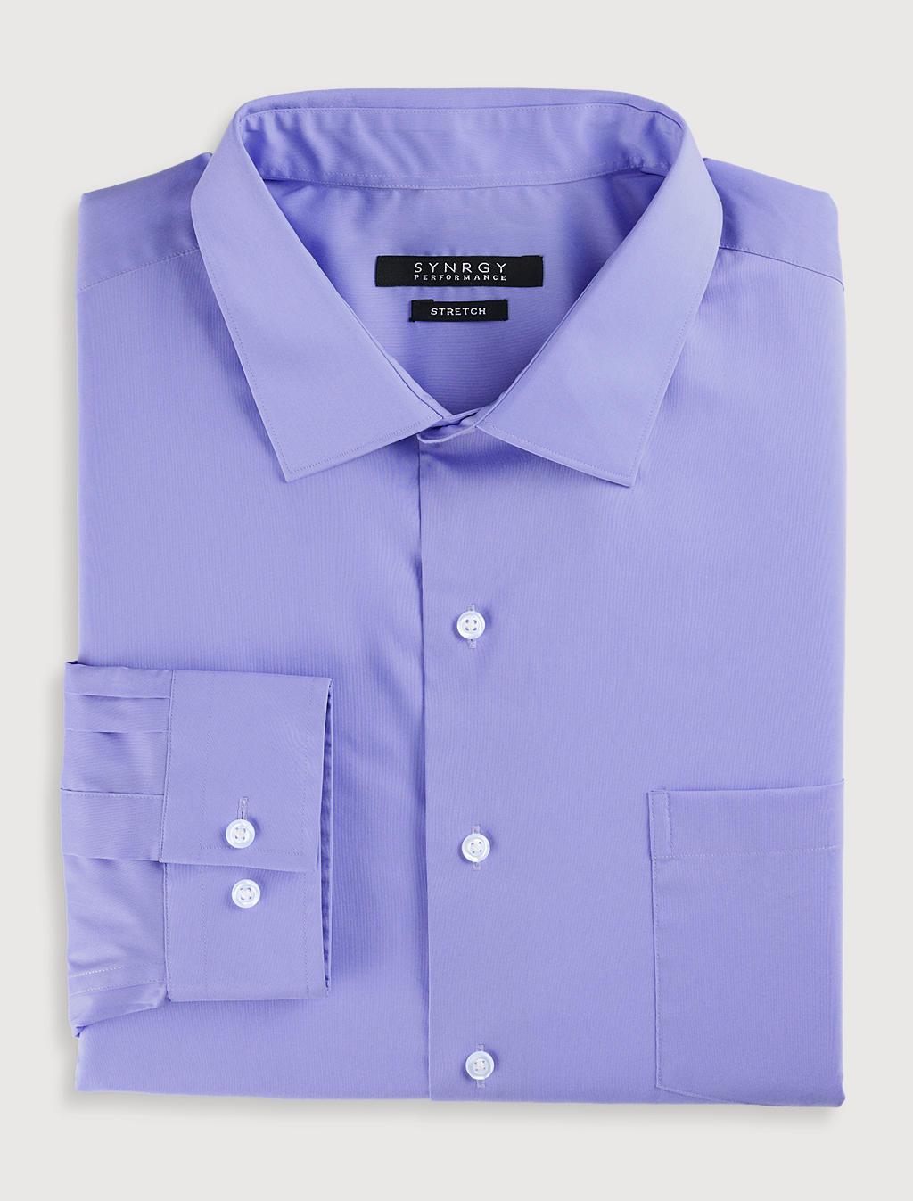 purple big and tall dress shirts Mens Purple Botton Up Dress Shirt Long Sleeve Classic Fit Big & Tall 3XL NWT