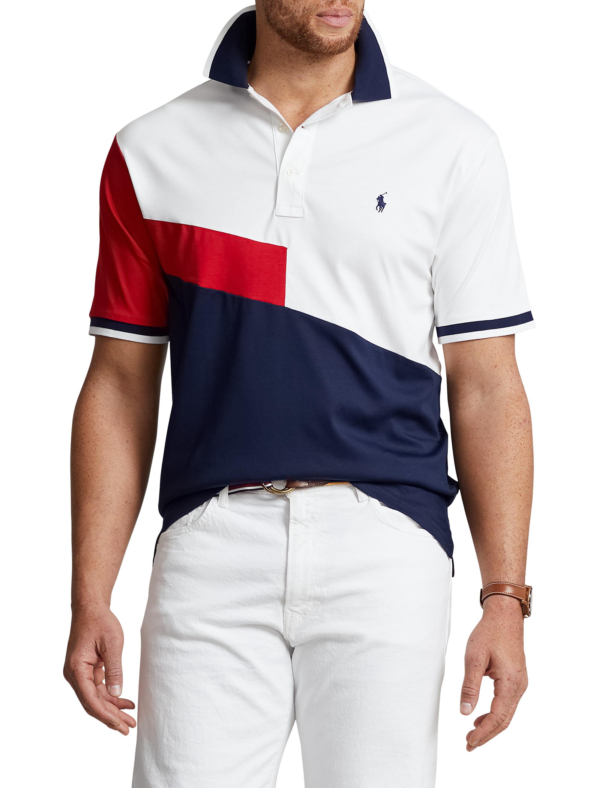 Polo Ralph Lauren Big & Tall Colorblock Polo Shirt in White for Men | Lyst