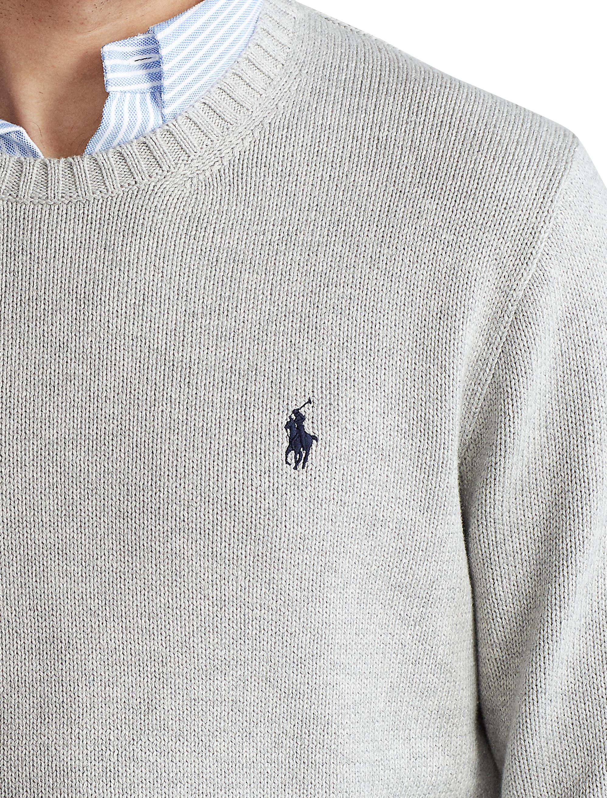 Polo Ralph Lauren Big & Tall Cotton Shaker Crewneck Sweater in Gray for Men  | Lyst