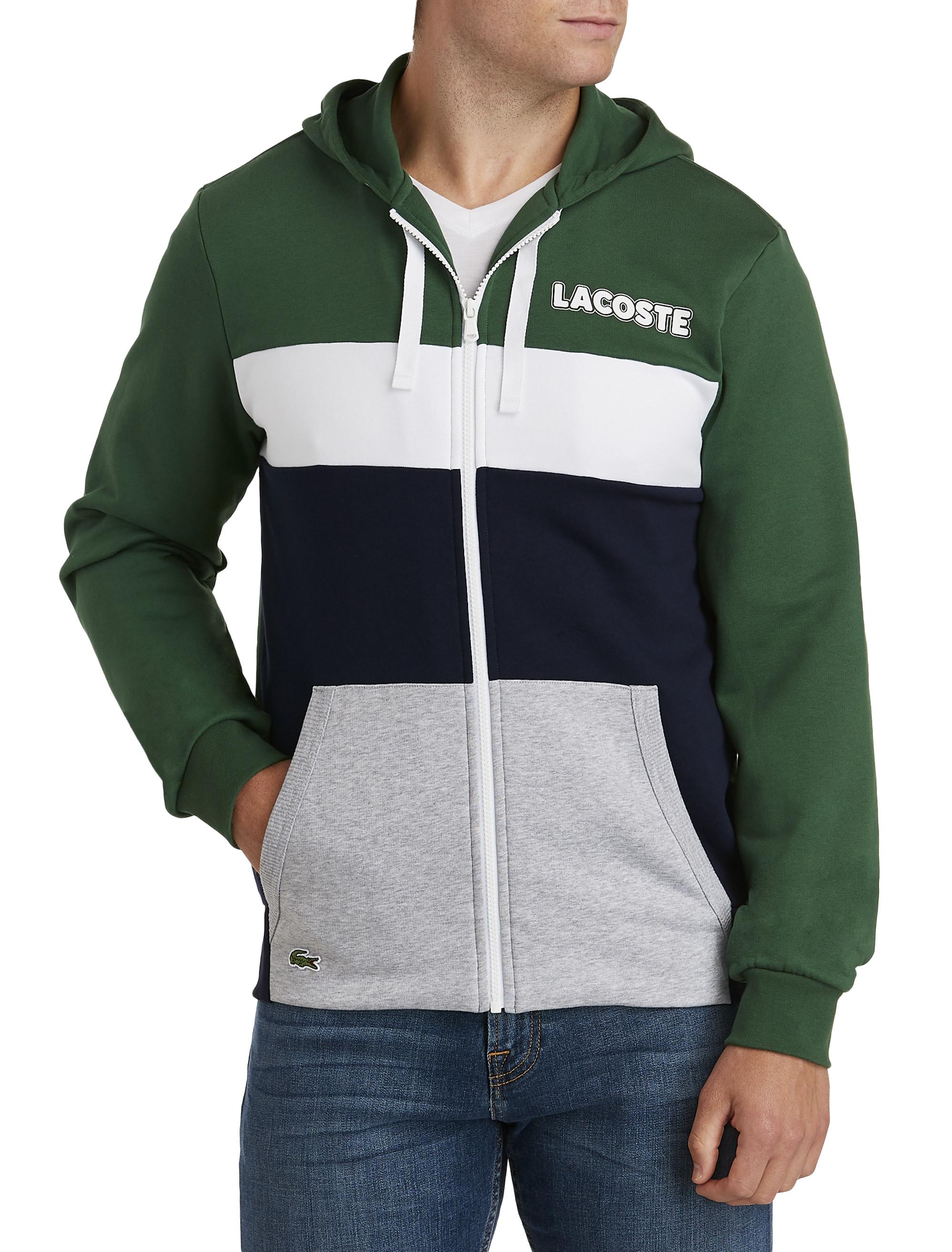Lacoste Big & Tall Colorblock Fleece Jacket in Green for Men | Lyst