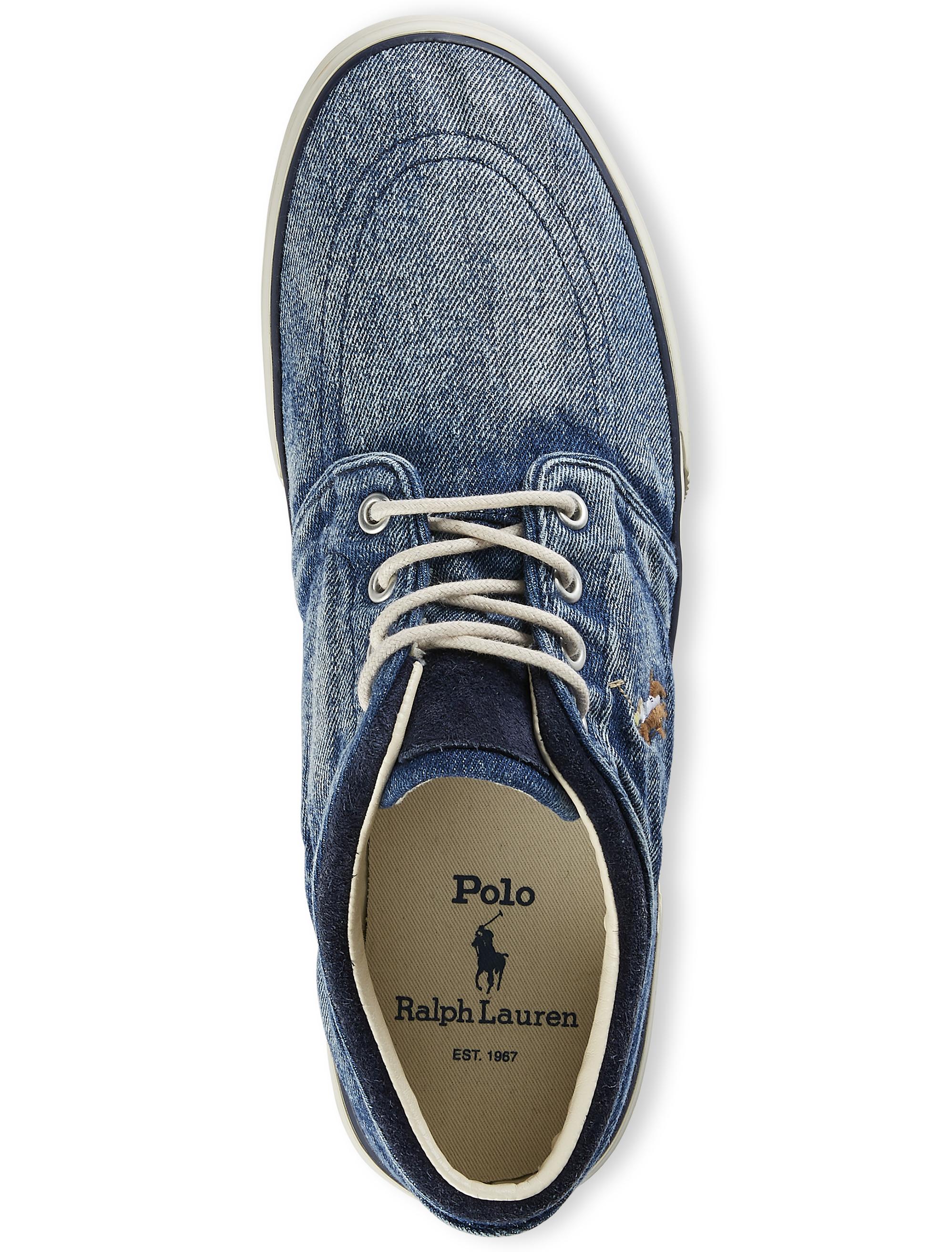 Polo Ralph Lauren Big & Tall Washed Denim Faxon Shoes in Blue for Men | Lyst