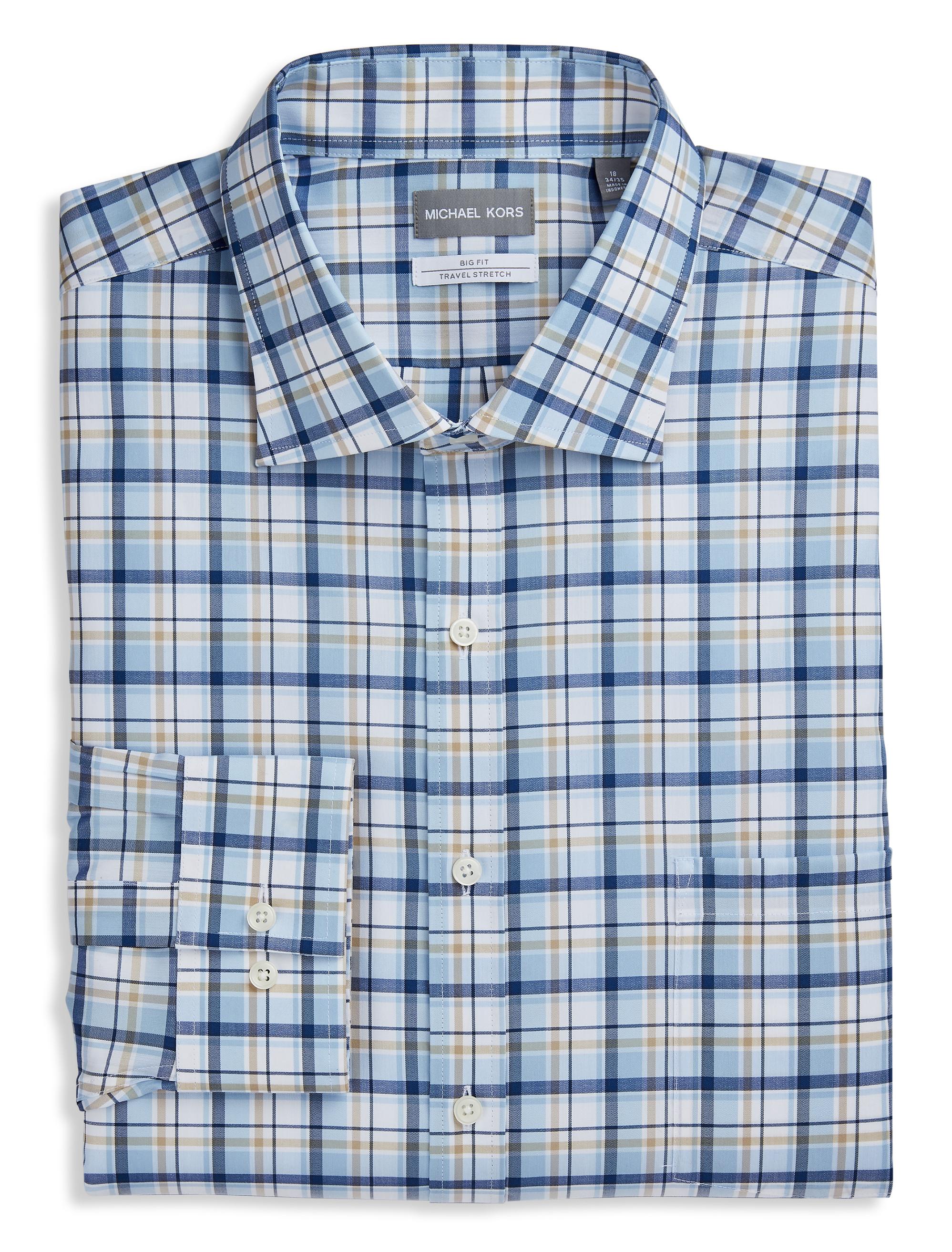 michael kors blue dress shirt