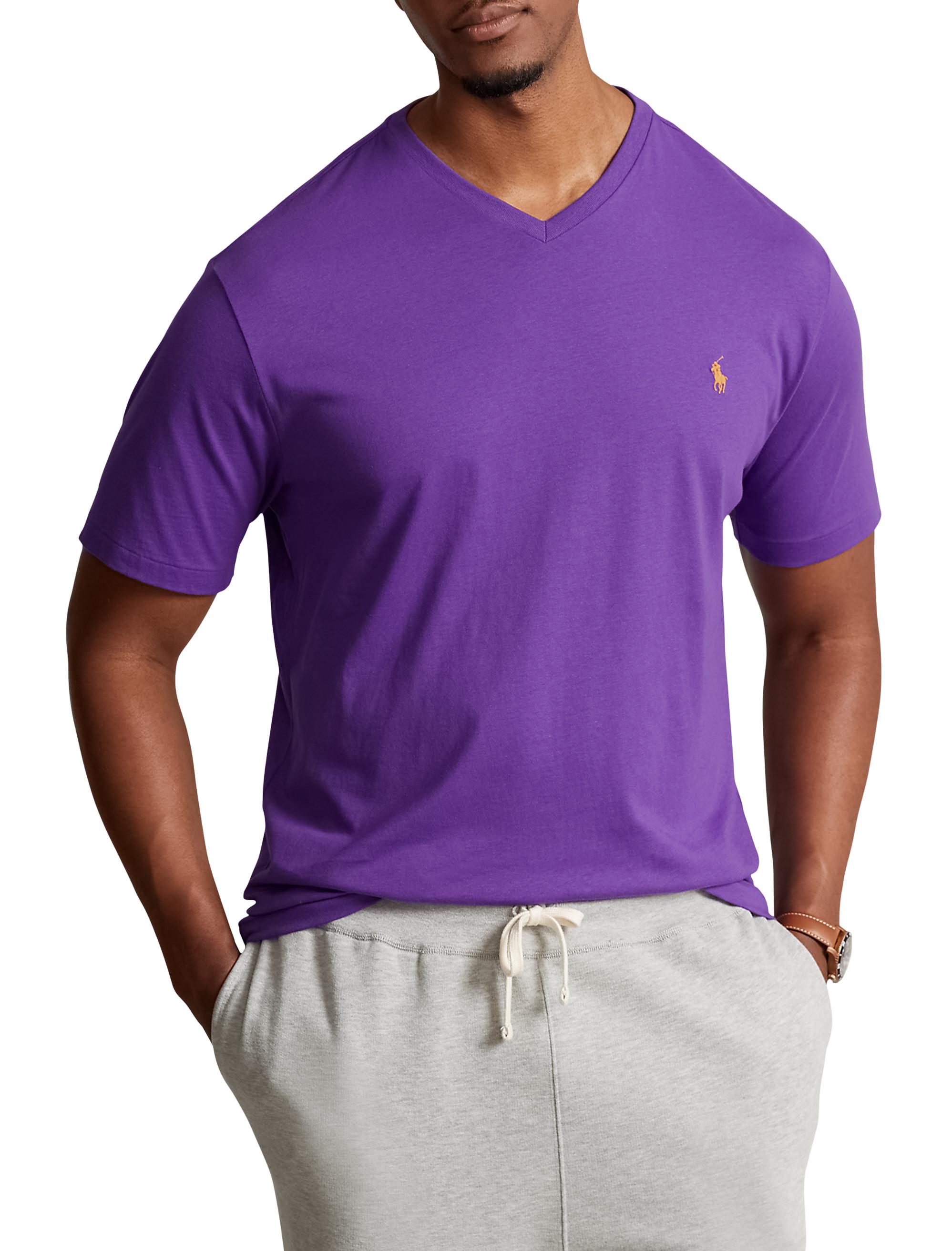 Polo Ralph Lauren Big & Tall Classic Fit V-neck T-shirt in Purple for Men |  Lyst