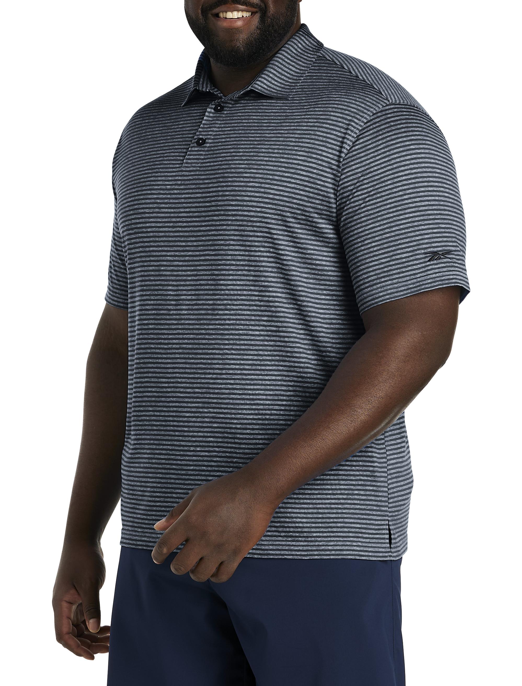 Reebok Big & Tall Performance Striped Polo Shirt in Gray for Men | Lyst