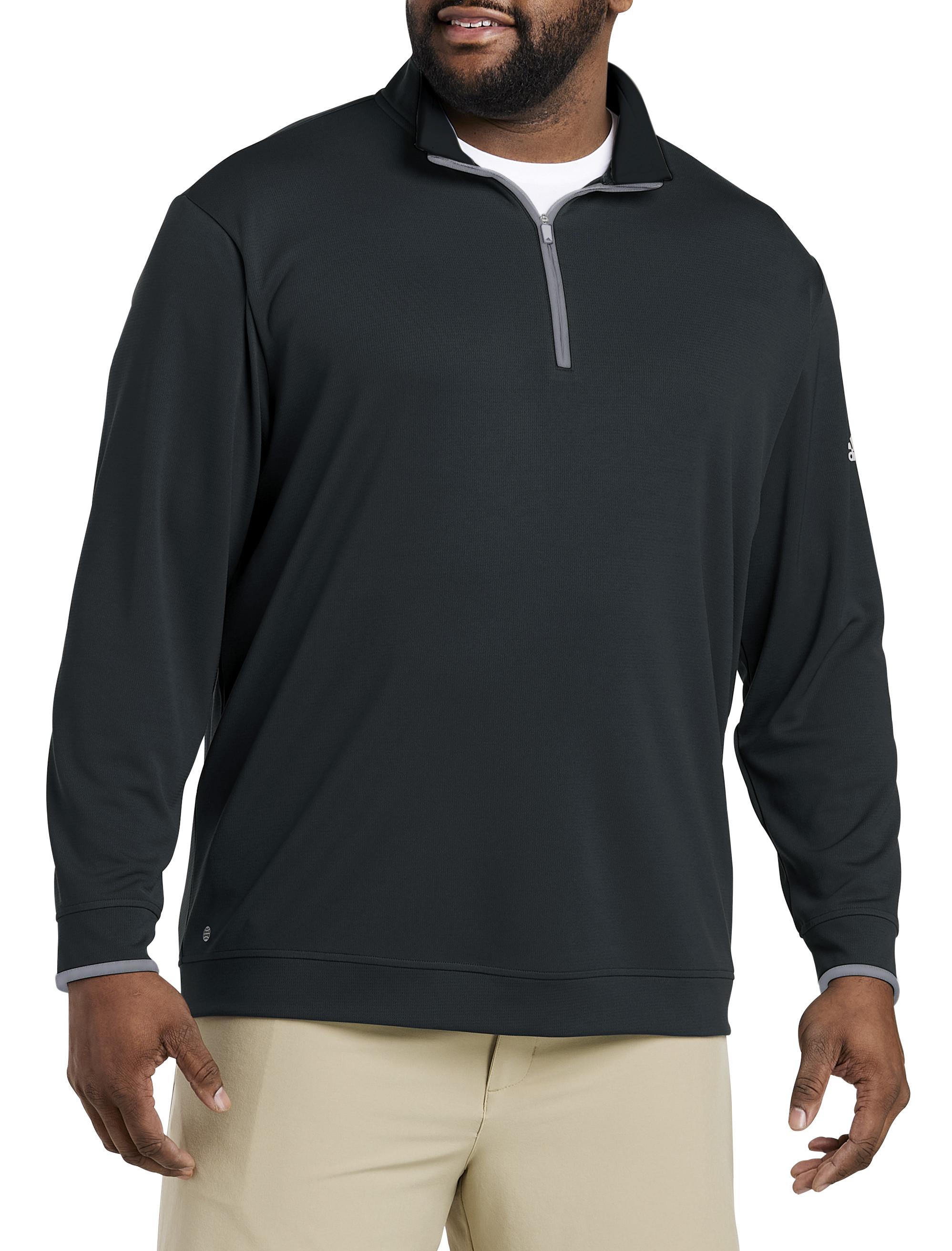 adidas Big & Tall Golf Solid 1 4-zip Pullover in Black for Men | Lyst