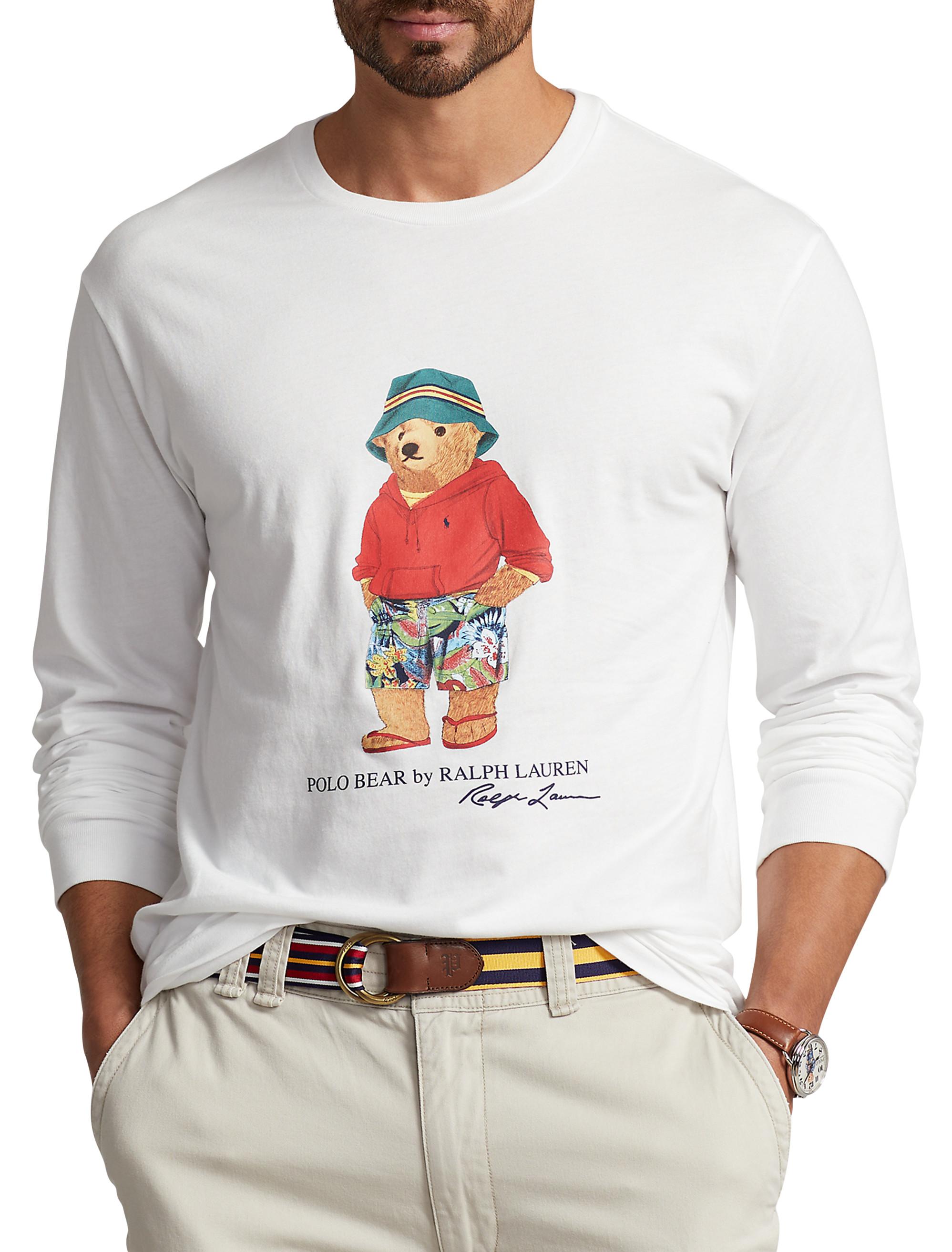 Polo Ralph Lauren Big Polo Bear Long-sleeve T-shirt in Gray for Men | Lyst
