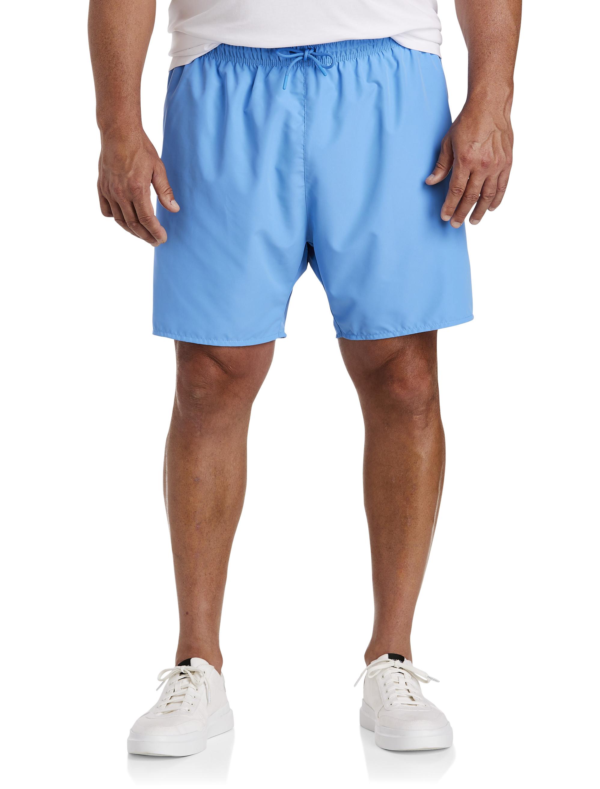 Lacoste Synthetic Big & Tall Solid Swim Trunks in Blue for Men | Lyst