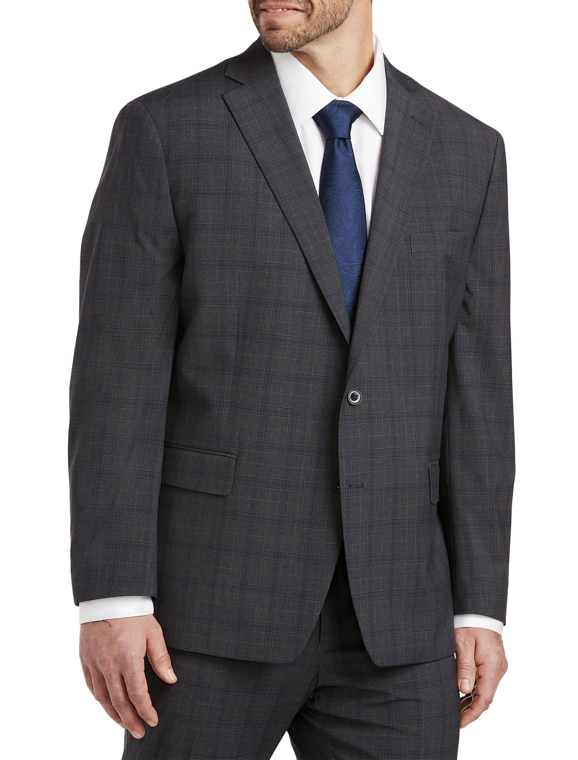 Michael Kors Big & Tall Windowpane Executive Cut Suit Jacket in Blue for Men  | Lyst