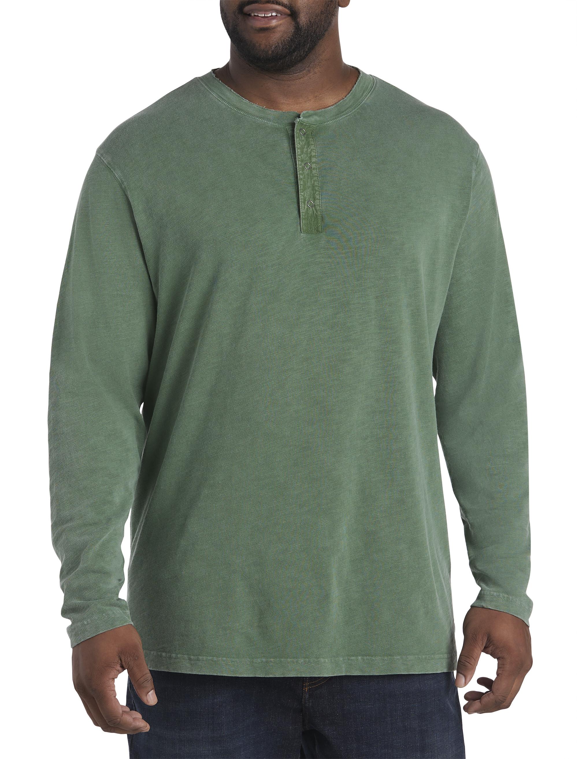 Lucky Brand Big & Tall Snap Henley Shirt in Green for Men | Lyst